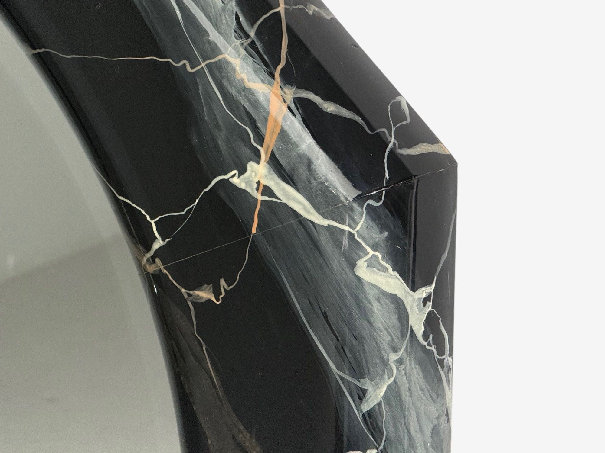 Mid-Century Modern, Octagonal Wall Mirror, Faux Marble Finish, USA, 1980s