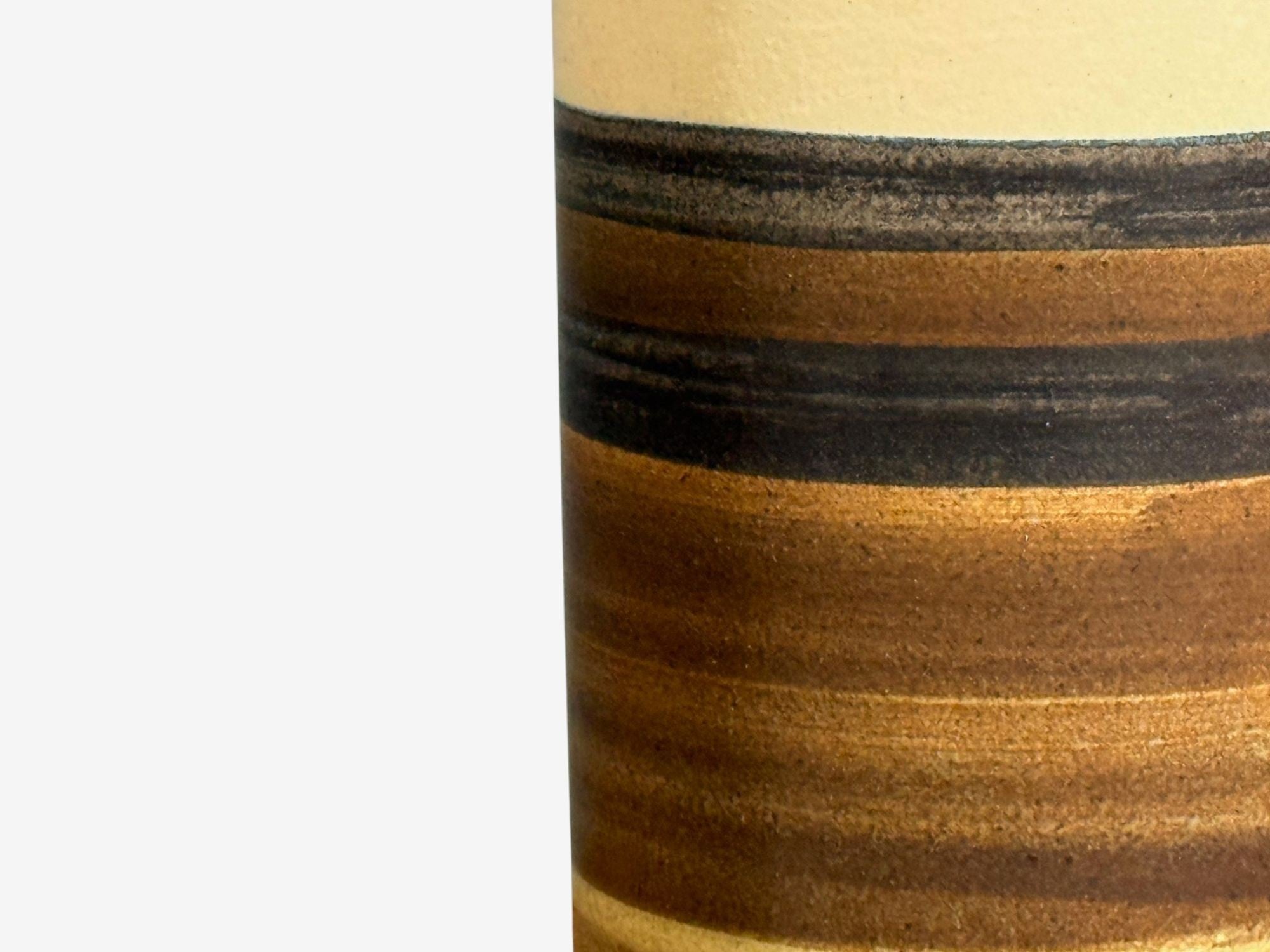 Eriksen Keramik, Large Table Lamp, Beige Stoneware, Denmark, 1970s