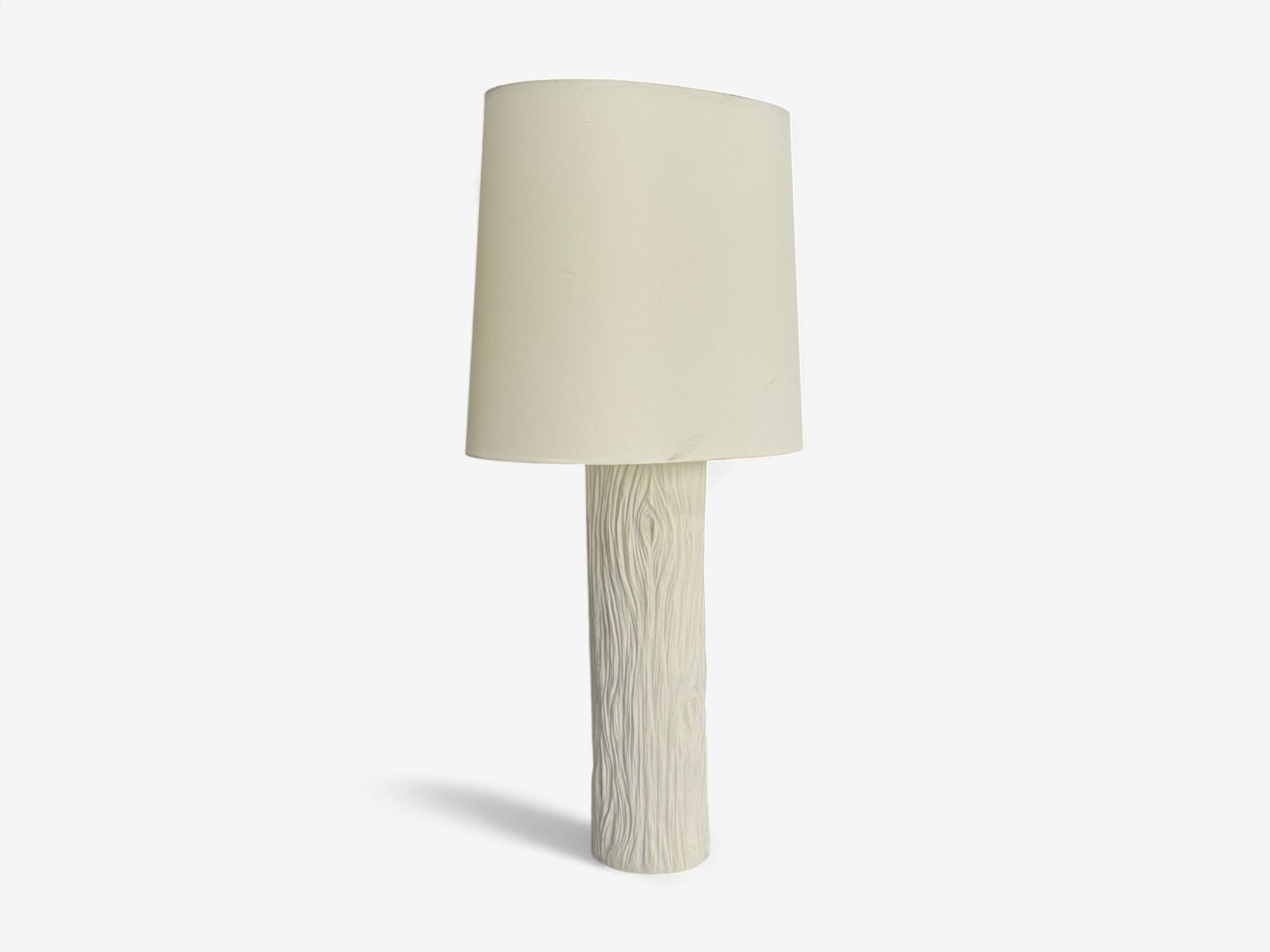 American Modern, Plaster, Faux Bois Table Lamp, USA, 1970s