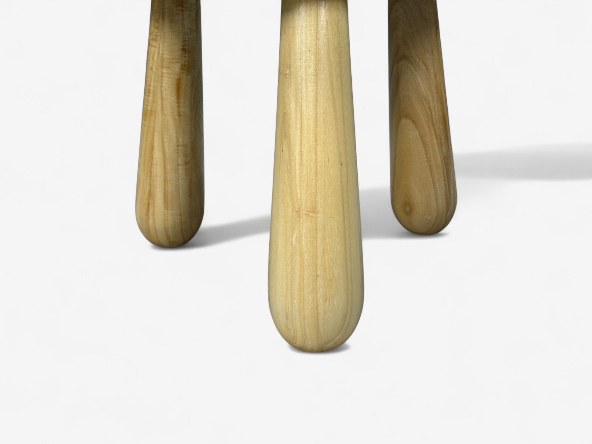 Danish Modern Style, Honey Sheepskin, Maple, Shearling Footstools, 21st C.