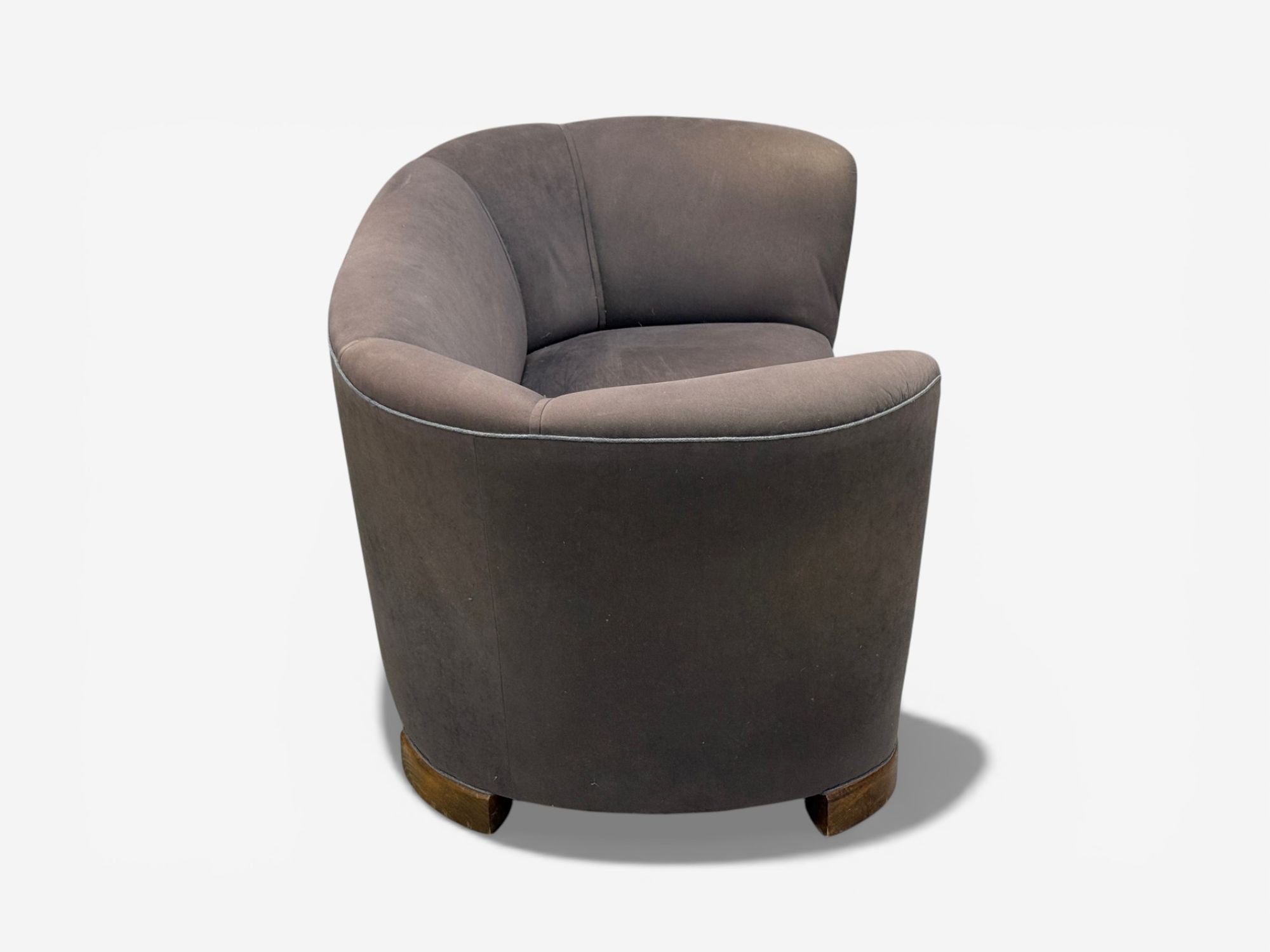 Danish Modern, Banana Sofa, Stained Beech, Fabric, Denmark, 1930s