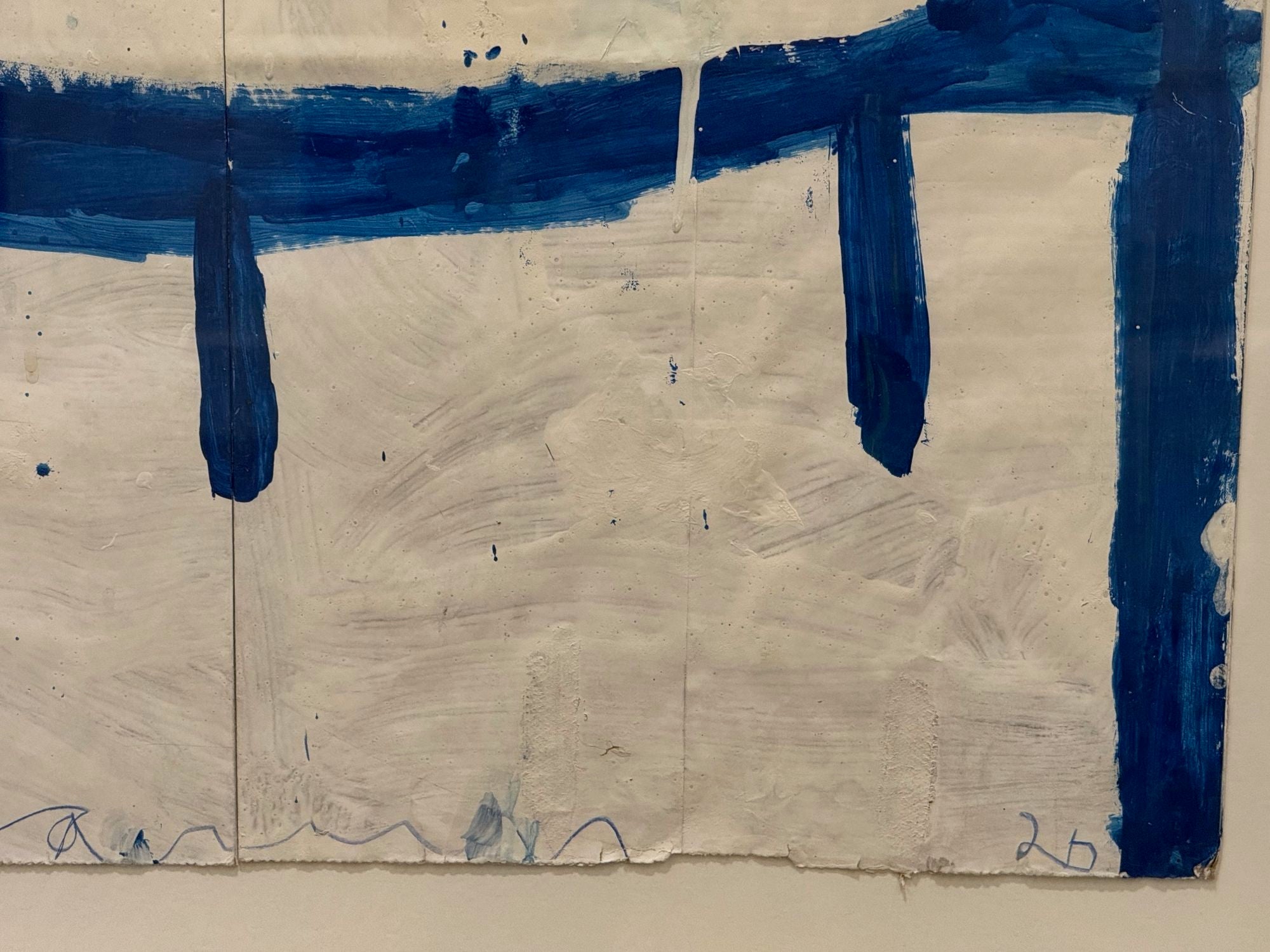 Gary Komarin, Blue and White Contemporary 'Cake' Painting, American, 21st C.