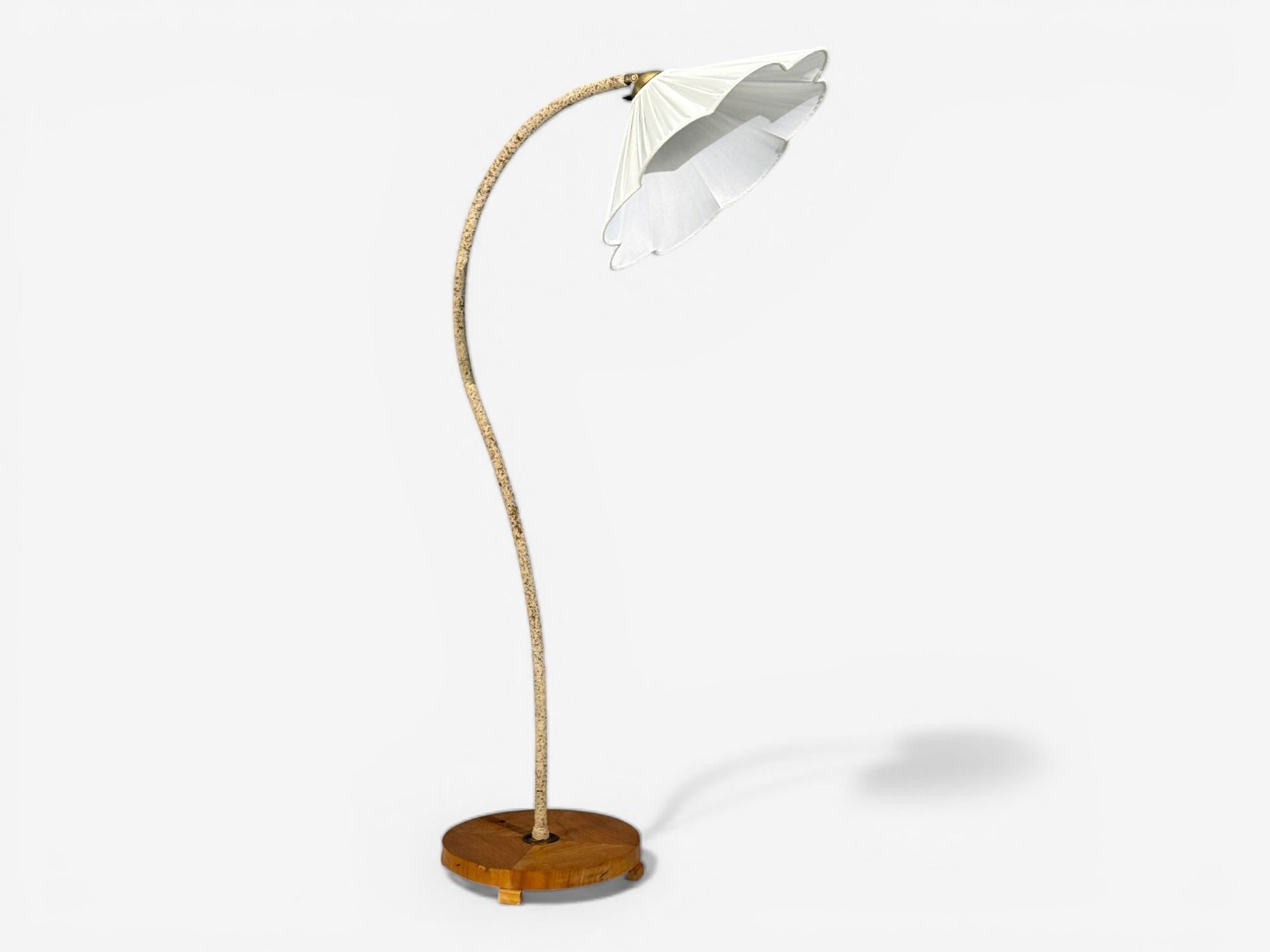 Swedish Modern, Organic Floor Lamp, Cord, Wood, Sweden, 1930s