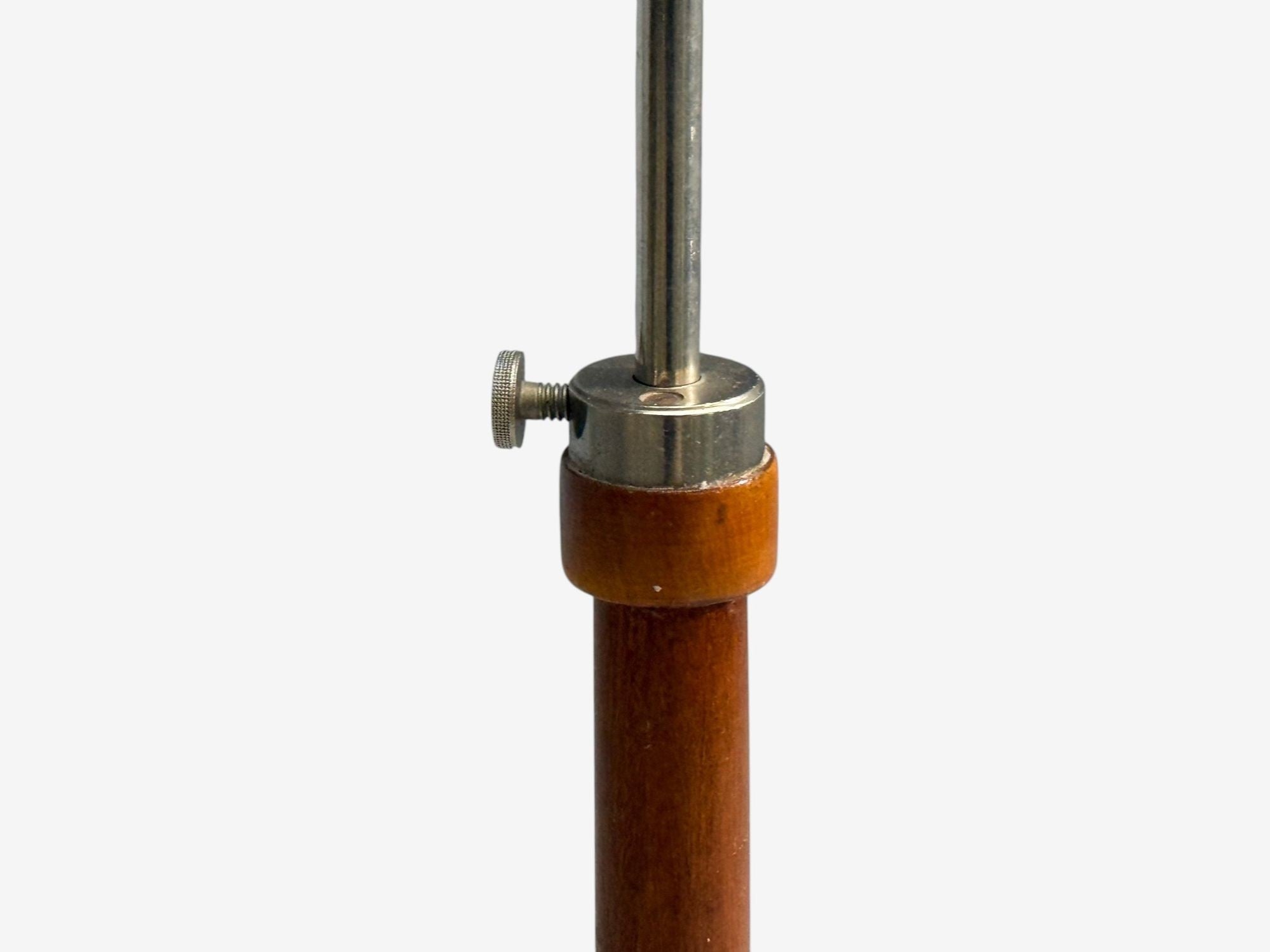 Swedish Art Deco, Floor Lamp, Wood, Metal, Silk, Sweden, 1930s
