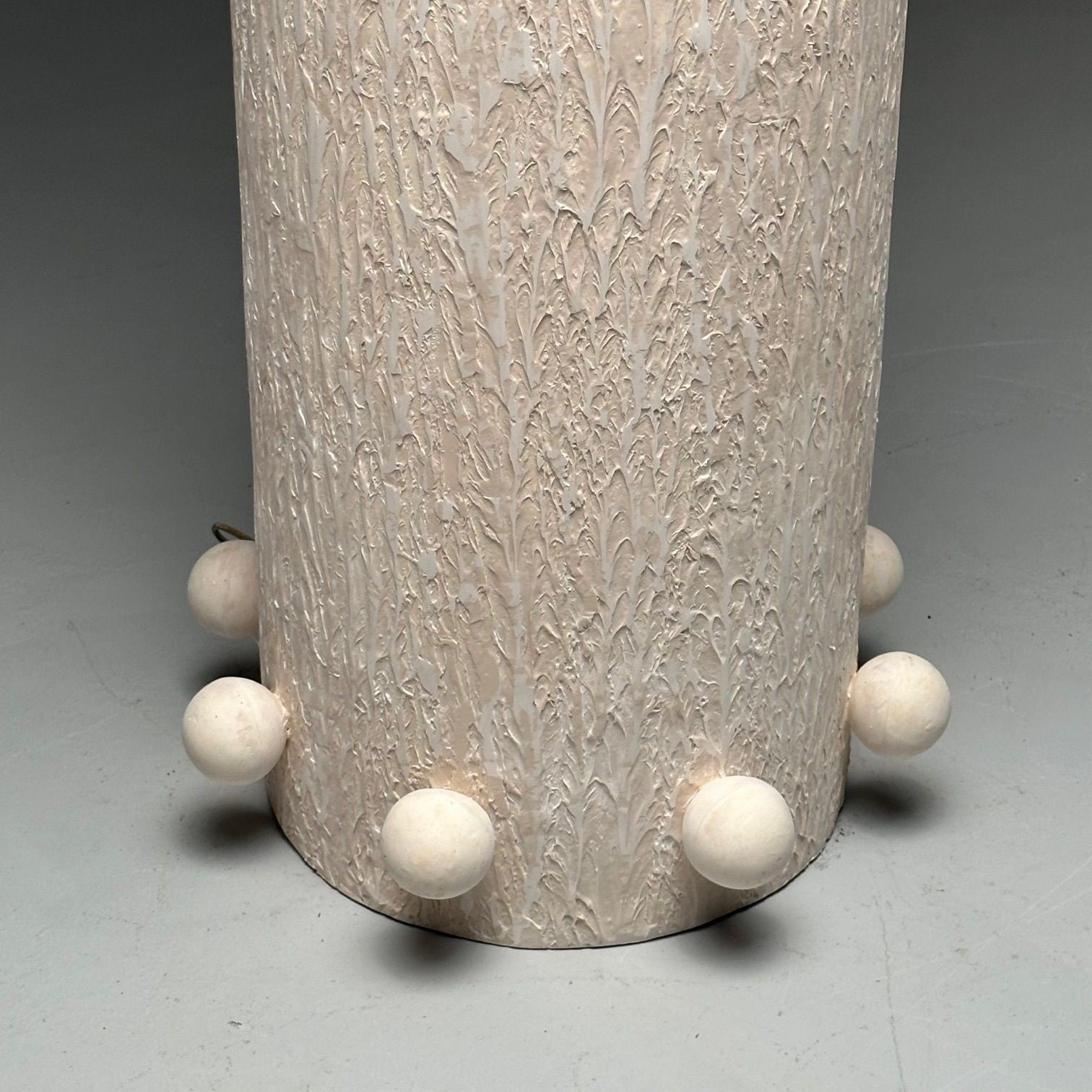 Monumental Modern Torchères, Sculpted Plaster, Gold Gilt, 21st C.