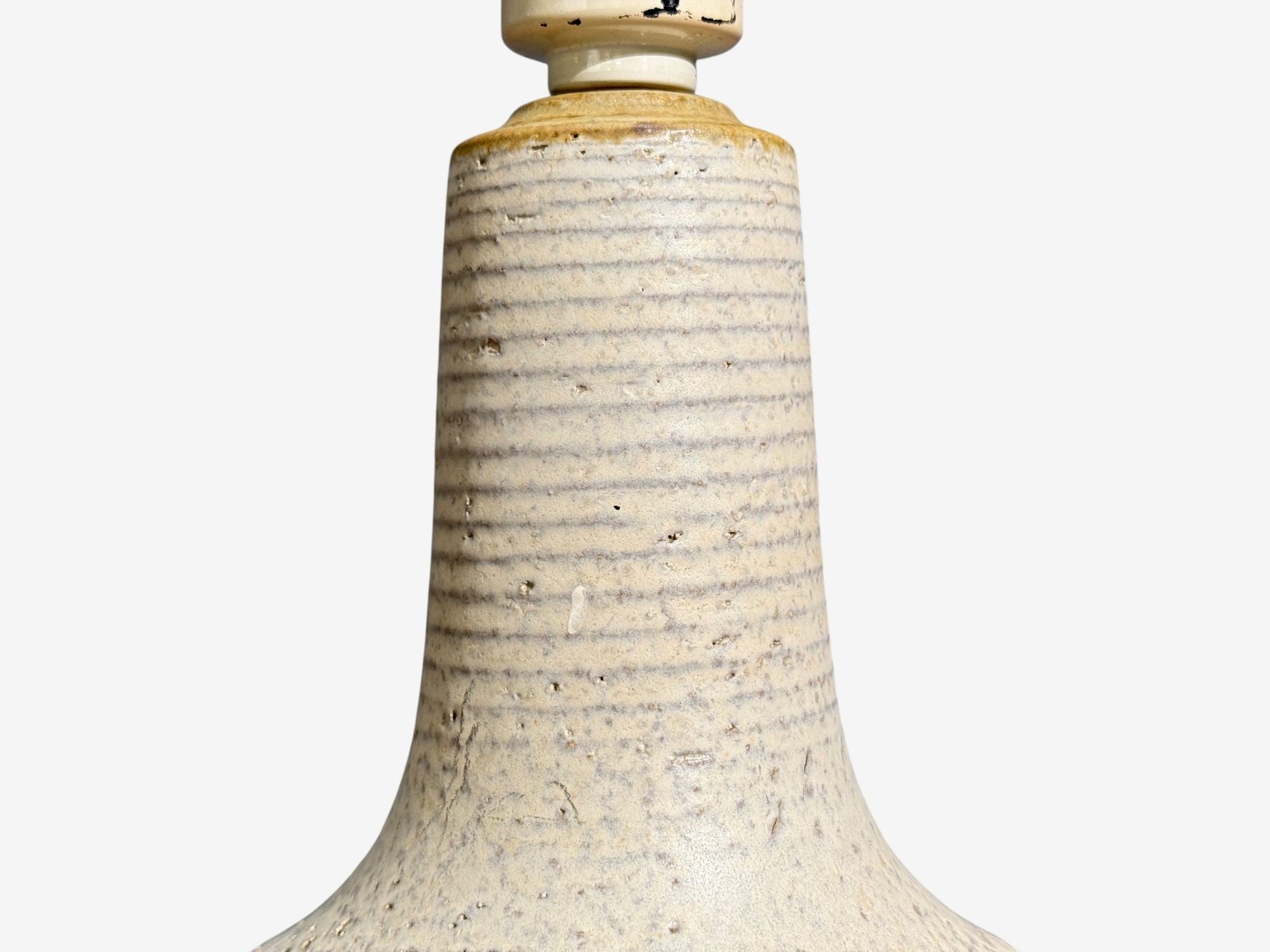 Svend Aage Jensen, Table Lamps, Beige Stoneware, Denmark, 1960s