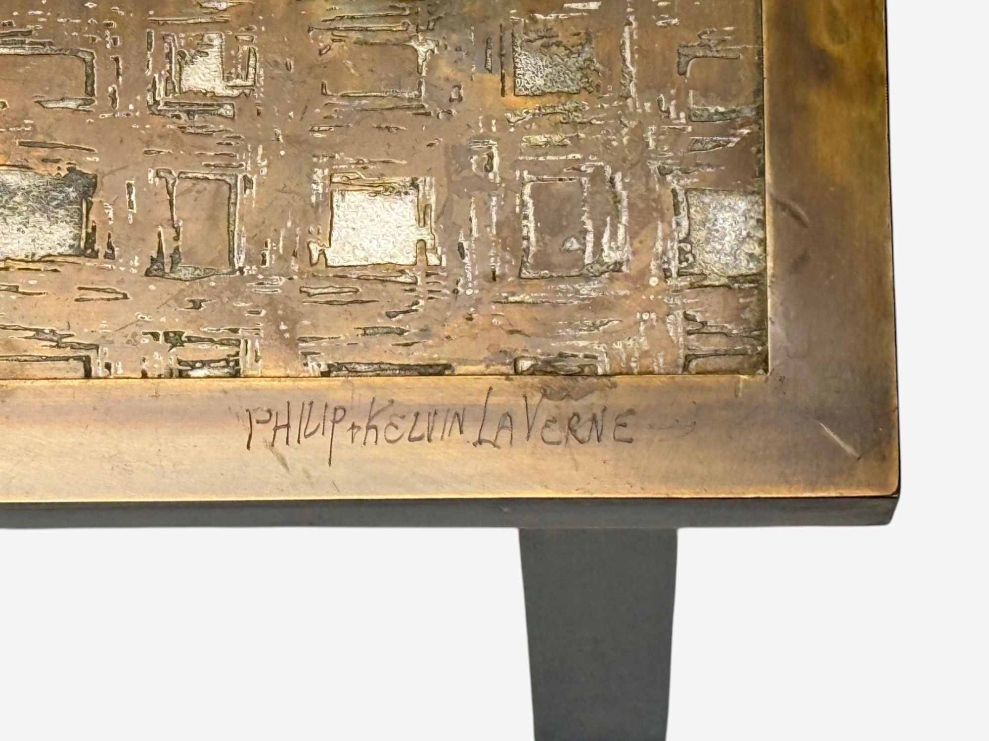 Philip & Kelvin LaVerne, Mid-Century, Etched Bronze Fantasia Coffee Table, 1960s
