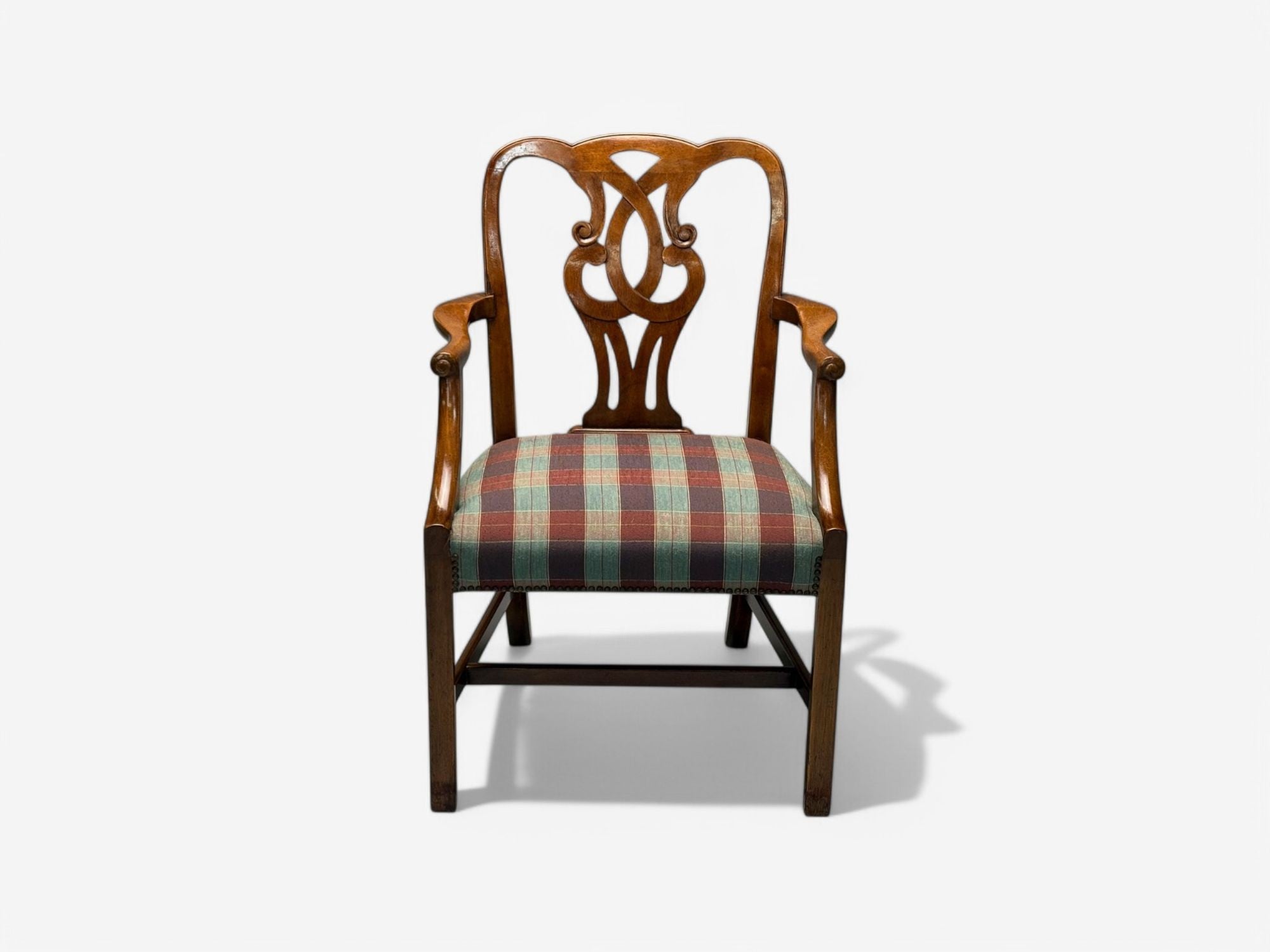 Baker Furniture, Chippendale Style, Mahogany, Eight Dining Chairs, USA, 1950s
