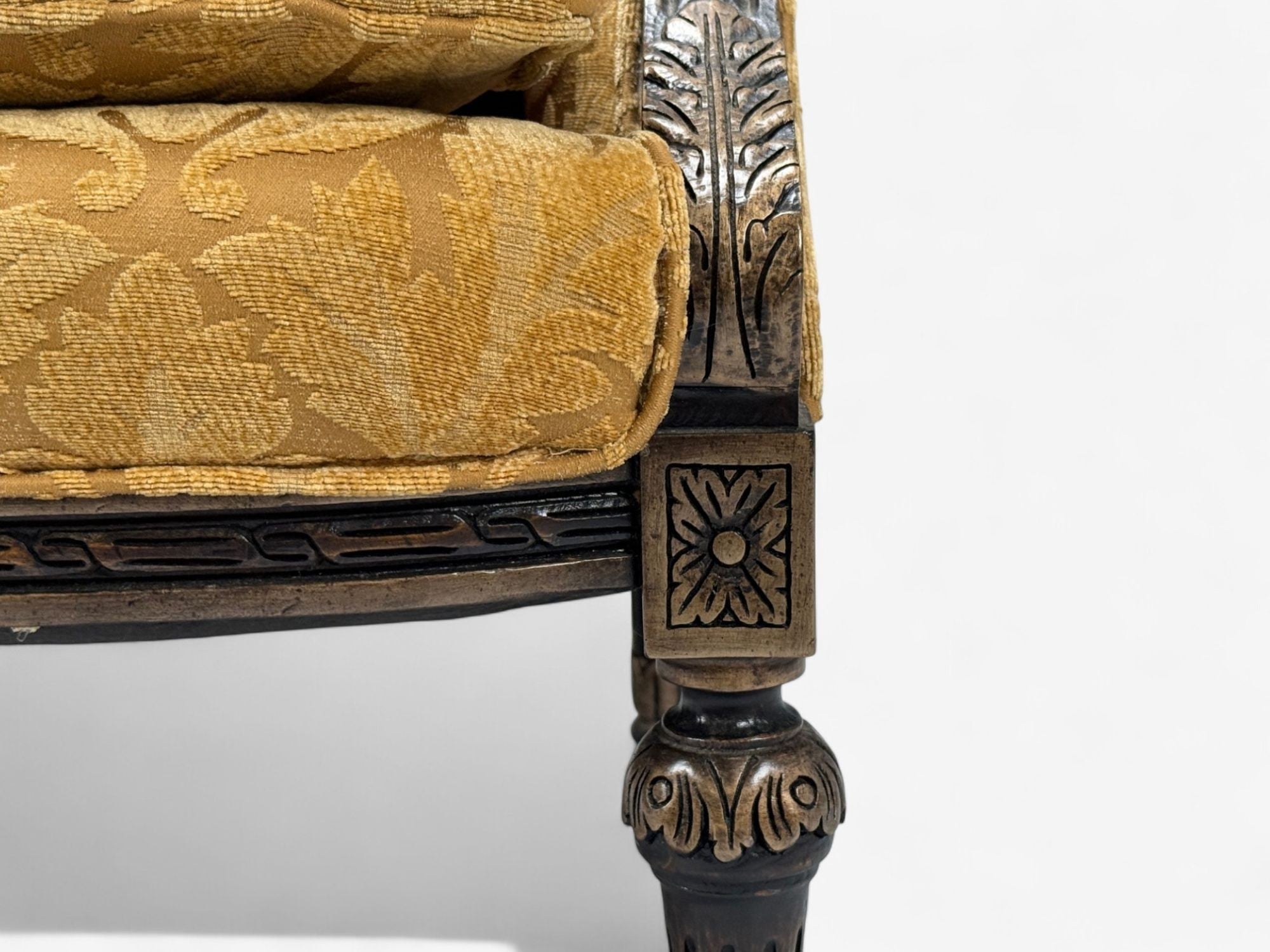 Louis XVI Style, Beige Fabric, Mahogany, Lounge Chairs, France, 1920s