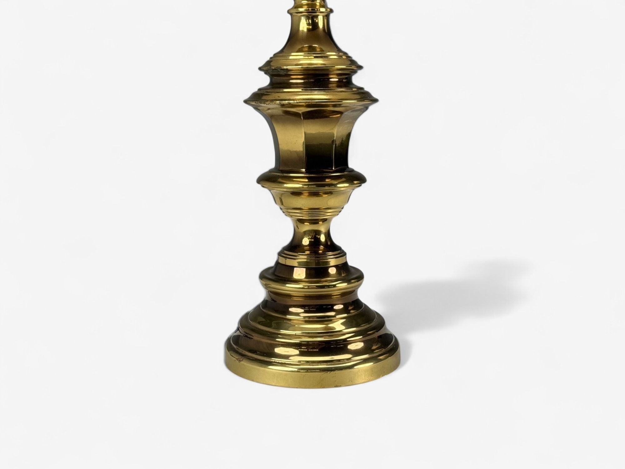 Hollywood Regency, Brass, Fabric, Table Lamps, USA, 1970s