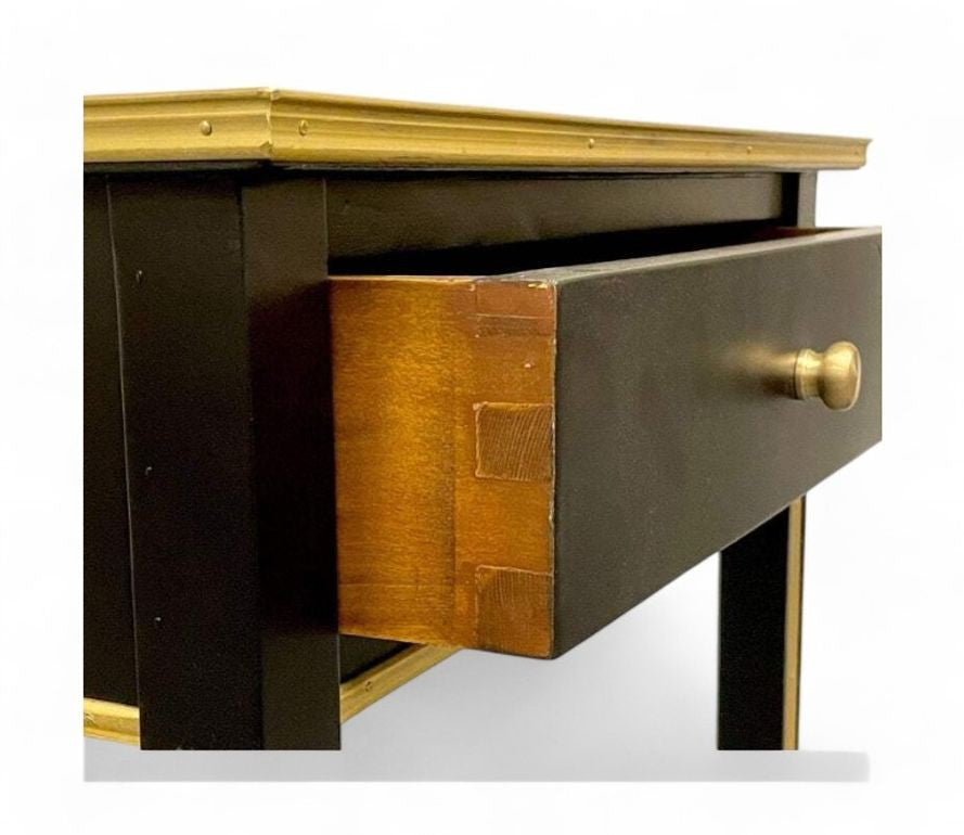 Russian Neoclassical Style, Hollywood Regency, Nightstands, Painted Wood, Bronze
