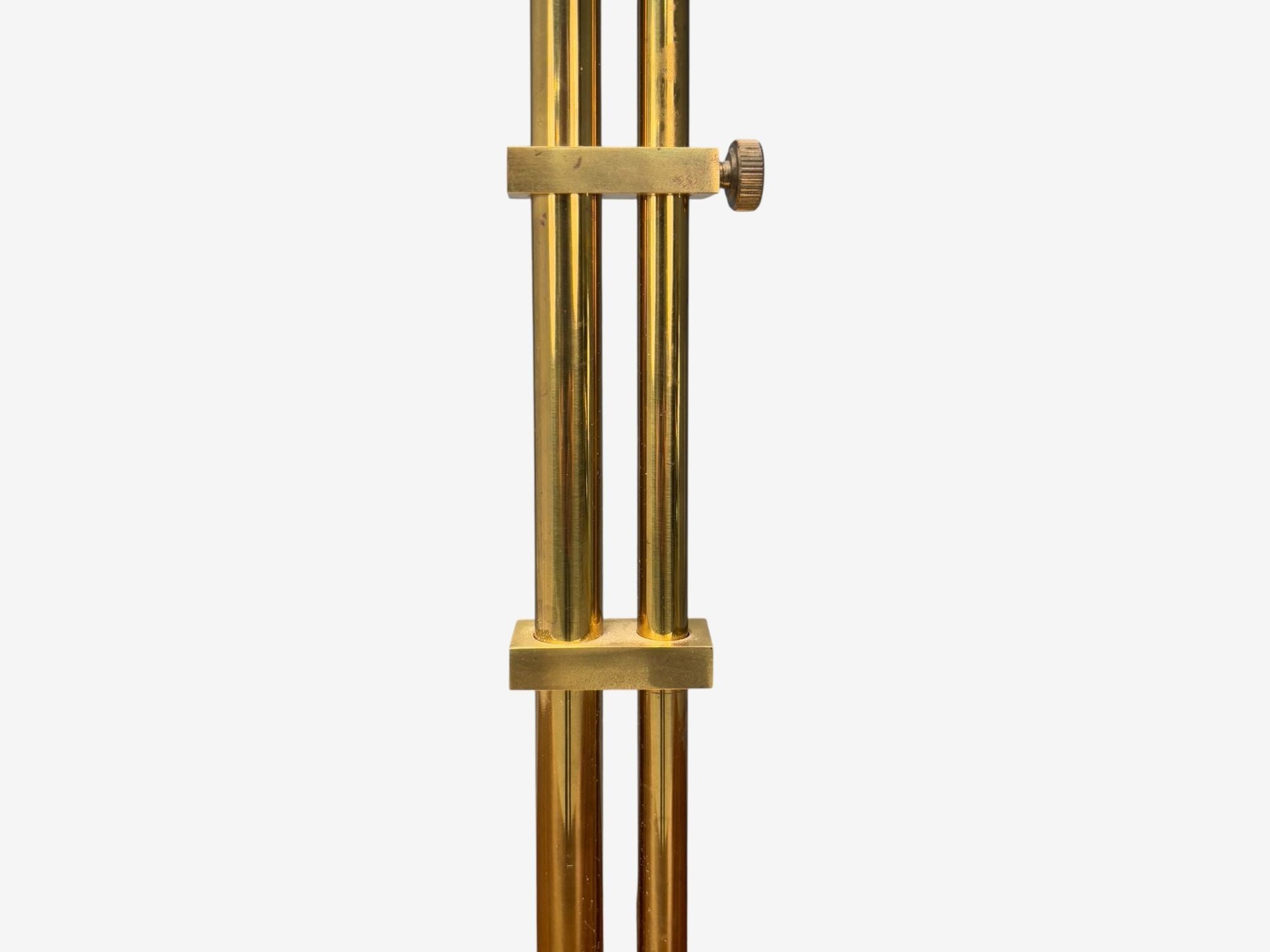 Bergboms, Swedish Modern, Brass, Fabric, Adjustable Table Lamp, Sweden, 1980s