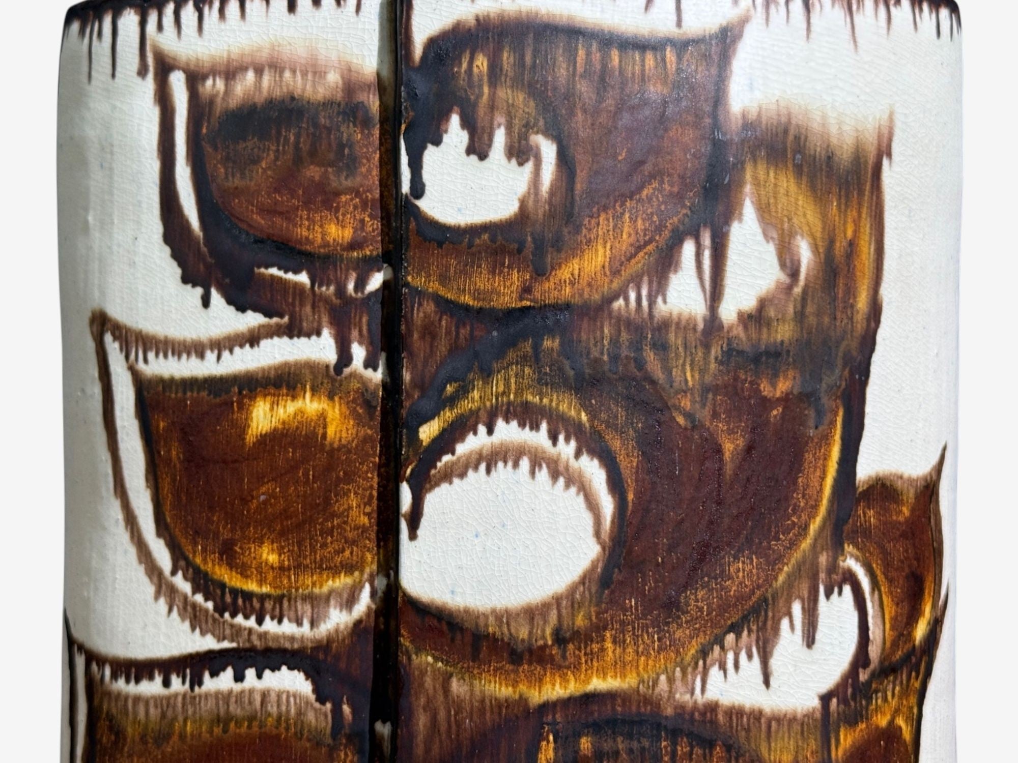 BJ Keramik, Large Table Lamp, Brown Stoneware, Denmark, 1960's