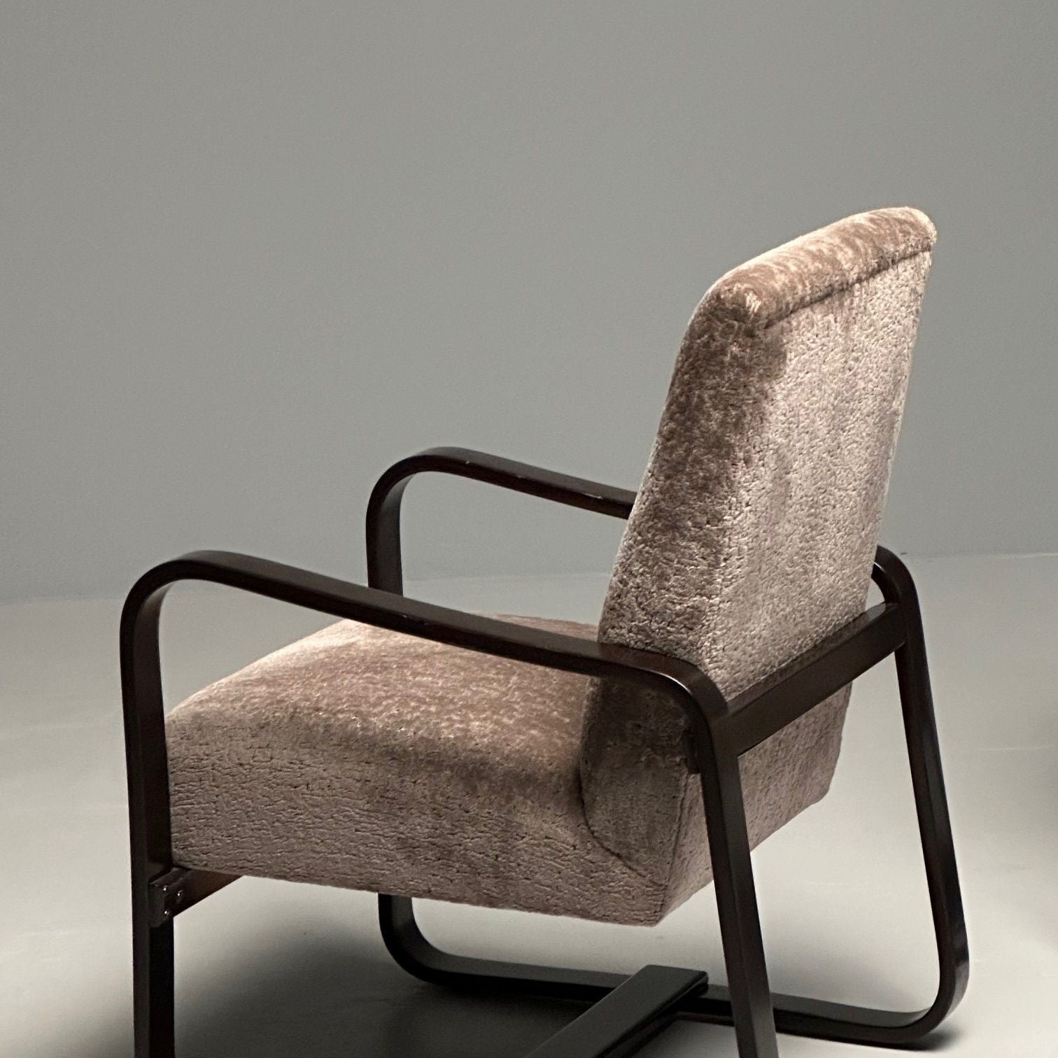 Giuseppi Pagano, Art Deco, Bentwood, Armchairs & Ottomans, Italy, 1940s
