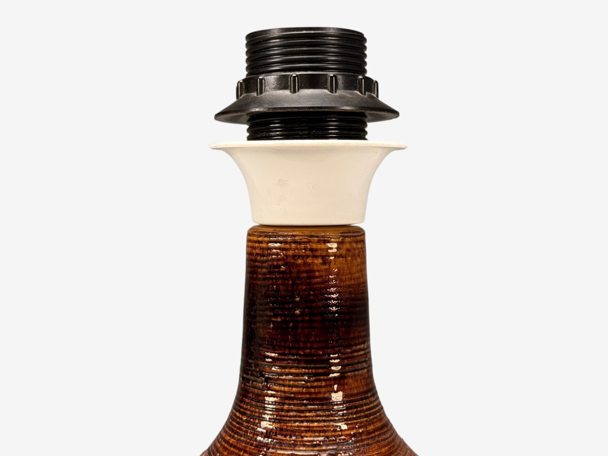 Julie Keramik, Danish Modern, Brown Ceramic, Table Lamp, Denmark, 1960s