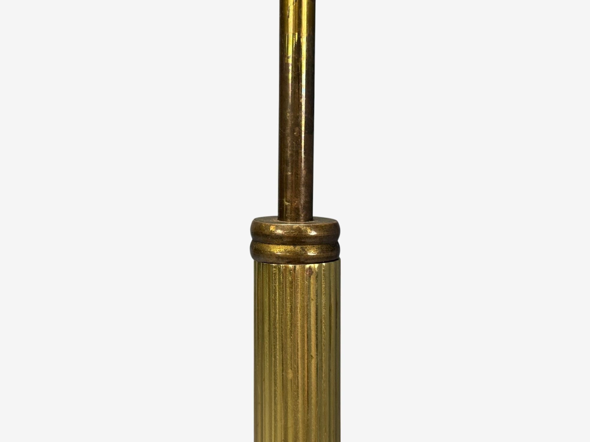 Danish Modern, Brass, Paper, Adjustable Floor Lamp, Denmark, 1960s