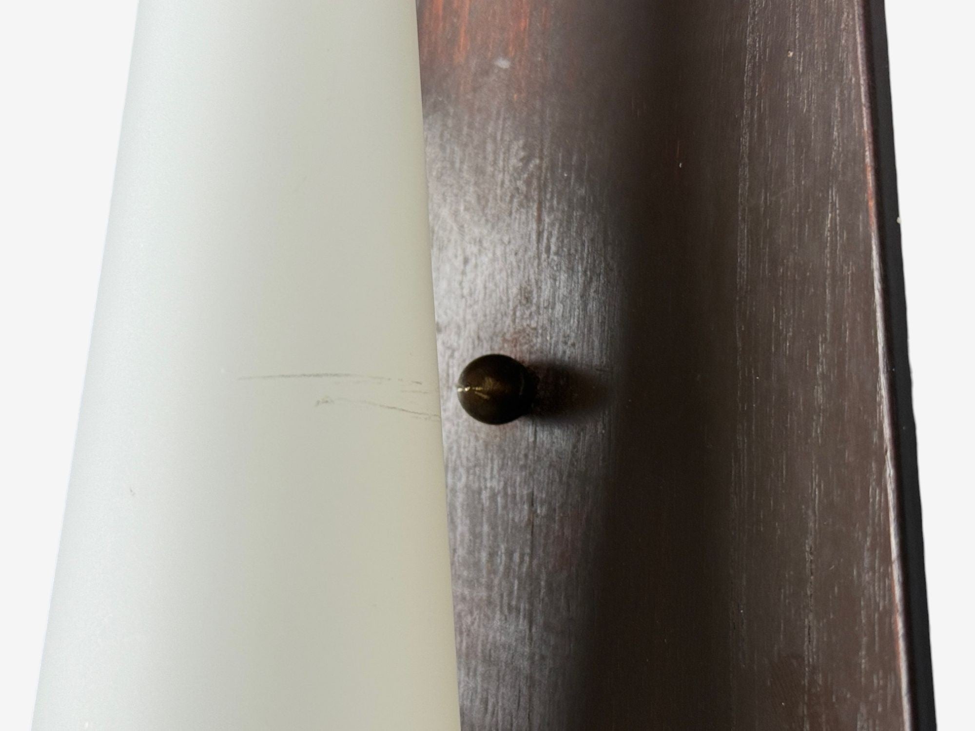 Danish Modern, Teak, Brass, Opaline Glass, Wall Lights, Denmark, 1960s