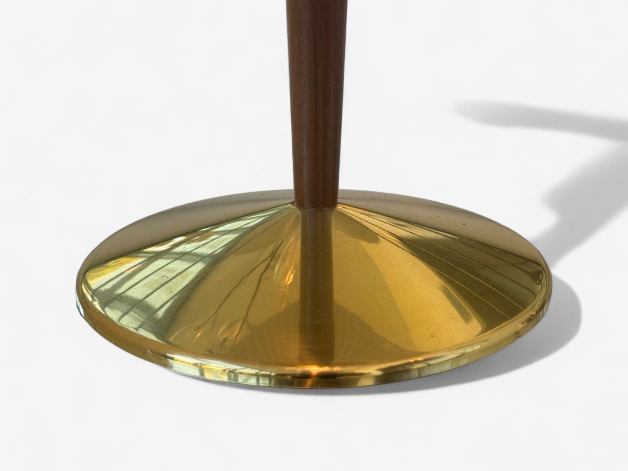 Gerald Thurston, Teak, Brass, Plastic, Table Lamp, USA, 1960s