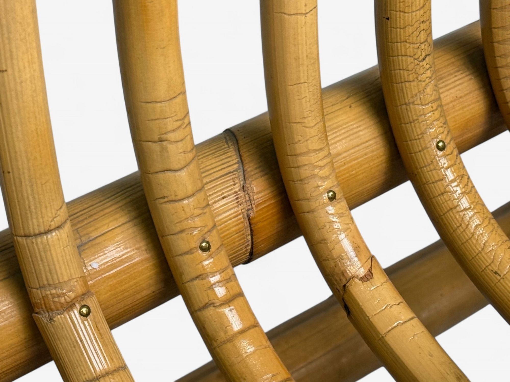 Italian Modern, Indian Cane, Bamboo, Lounge Chairs, Italy, 1960s
