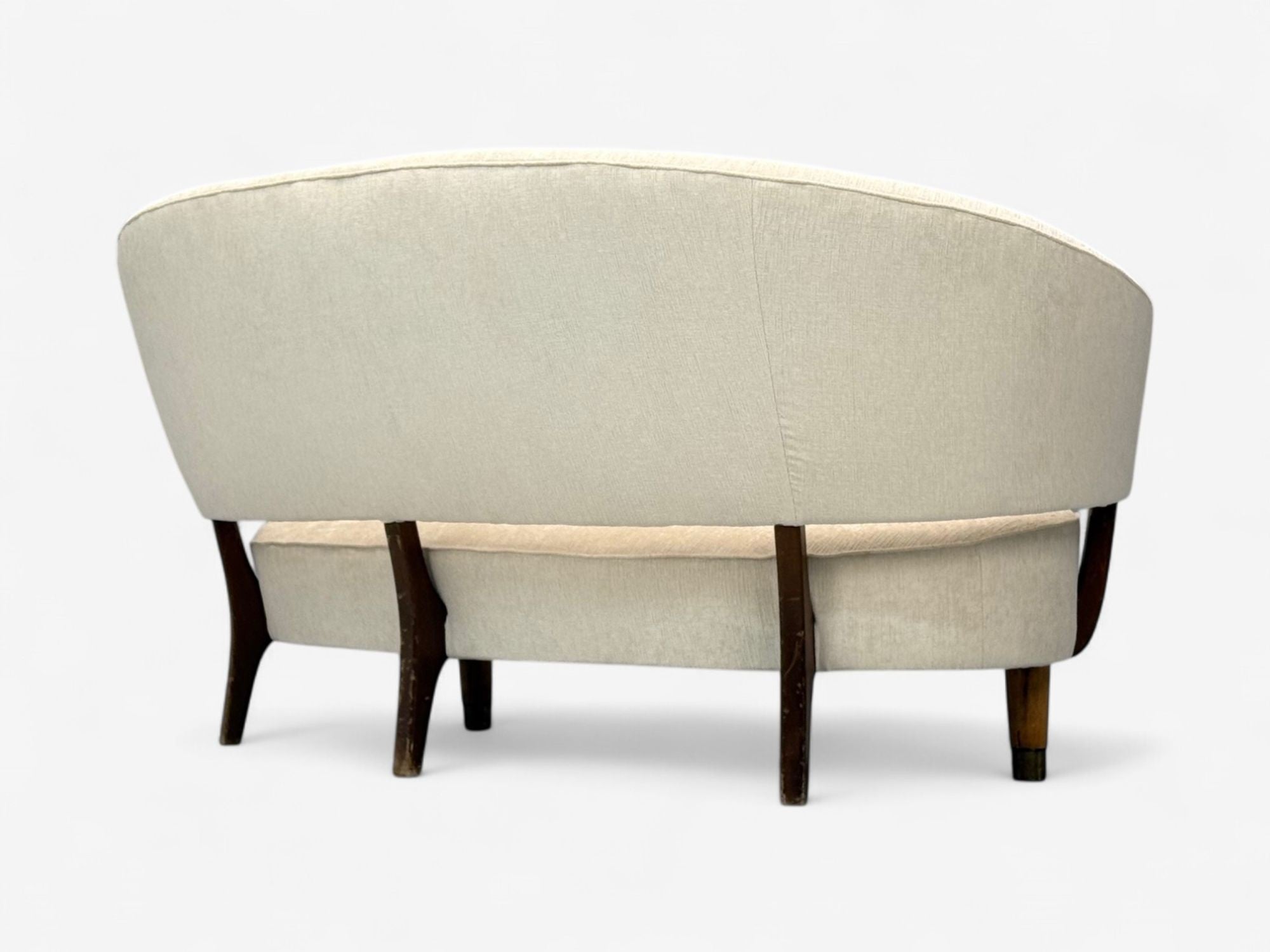 Aage Sattrup, Beech, Fabric, Rare Floating Sofa, Denmark, 1950s