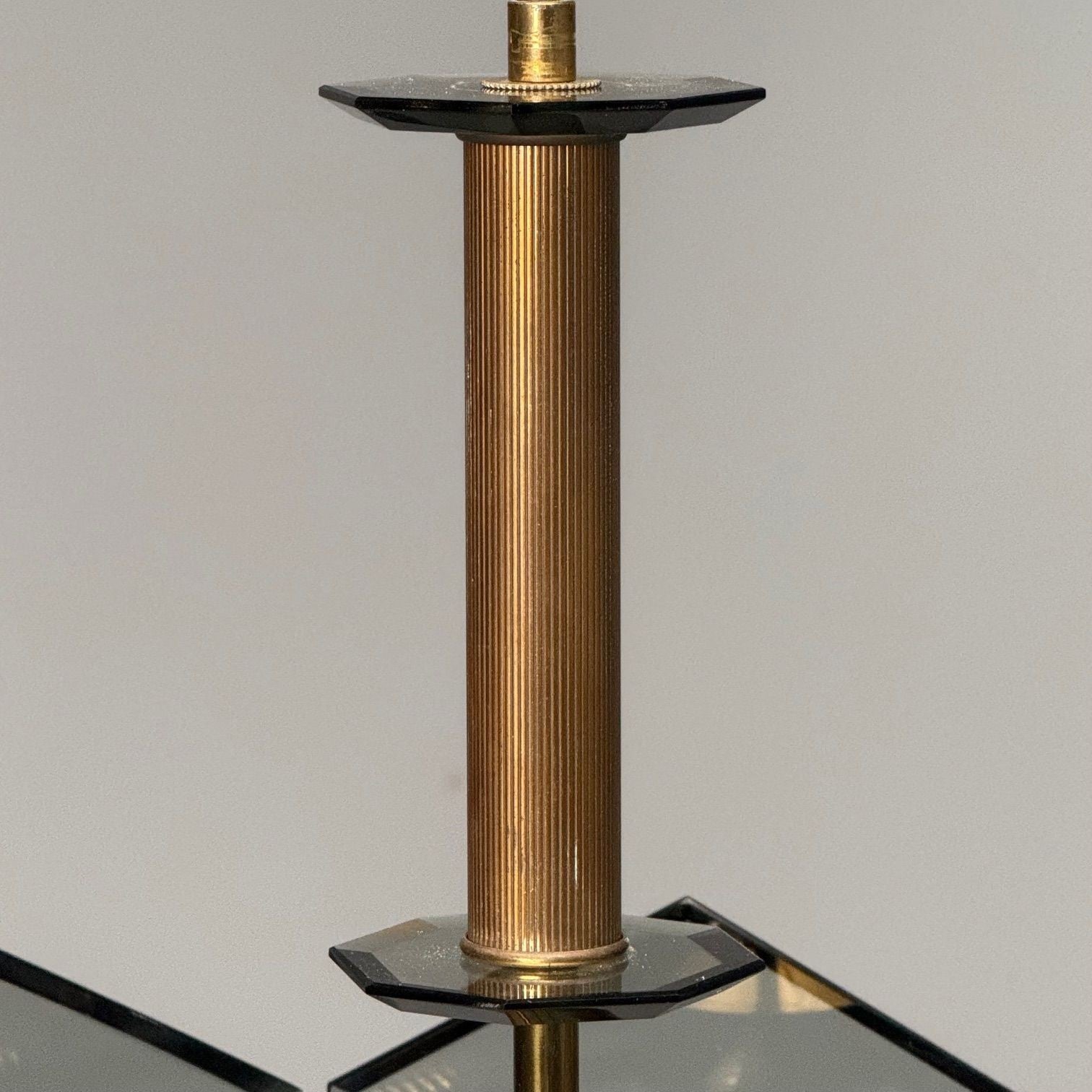 Gino Paroldo, Fontana Arte, Italian Mid-Century Modern, Chandelier, Brass, Glass