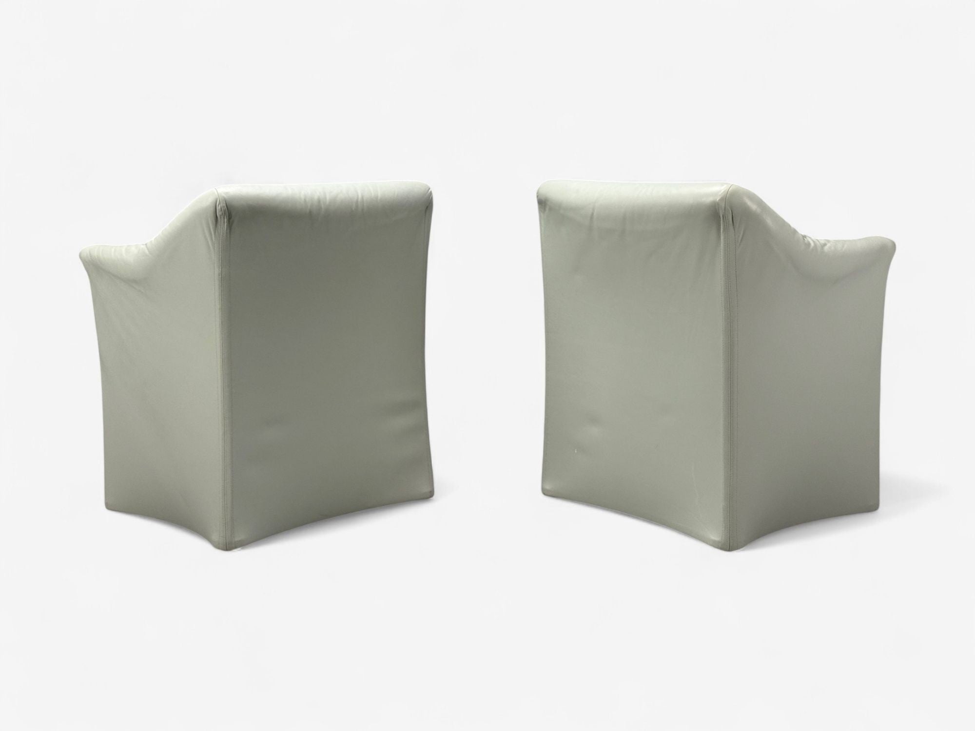 Mario Bellini, Italian Modern, Leather, Four Model 684 Armchairs, Italy, 1980s