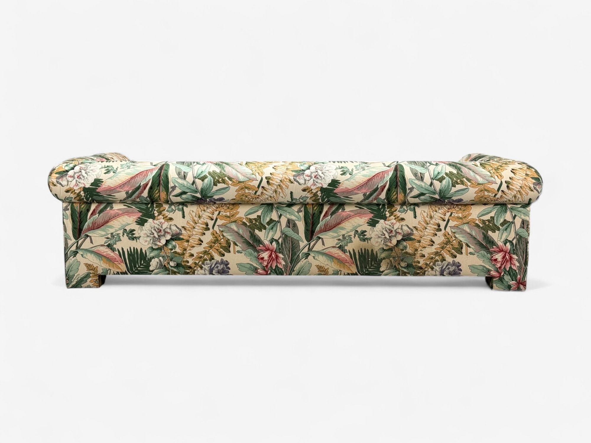 American Modern, Tropical Fabric, Monumental Custom Sofa, USA, 20th c.