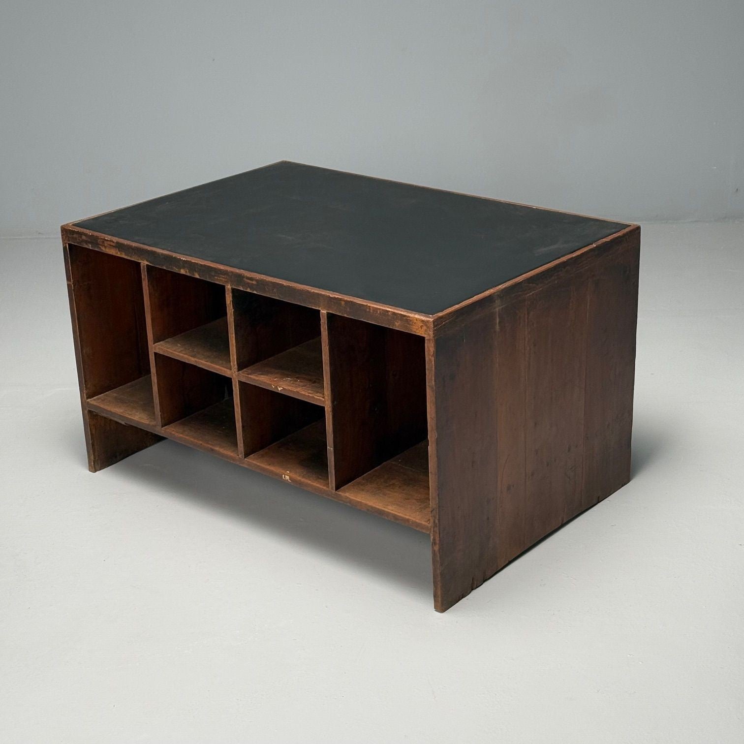 Pierre Jeanneret, French Mid-Century Modern, Pigeonhole Desk, Teak, Chandigarh