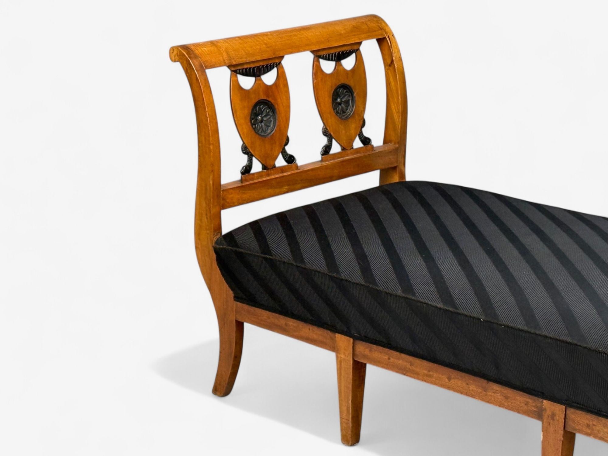 Biedermeier Style, Fruitwood, Black Fabric, Daybed, USA, 19th c.