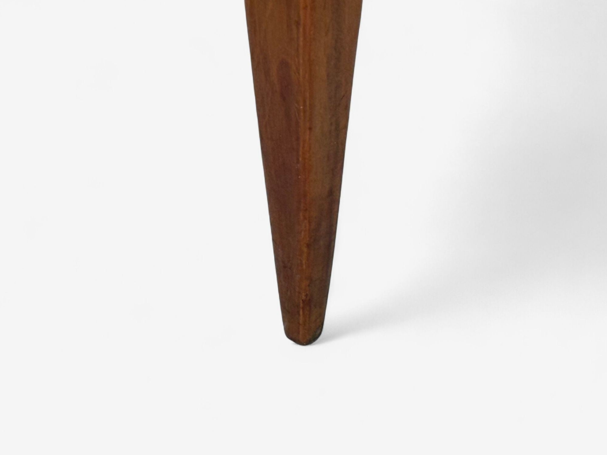 Guglielmo Pecorini, Stained Wood, Beige Velvet, Ottoman, Italy, 1950s
