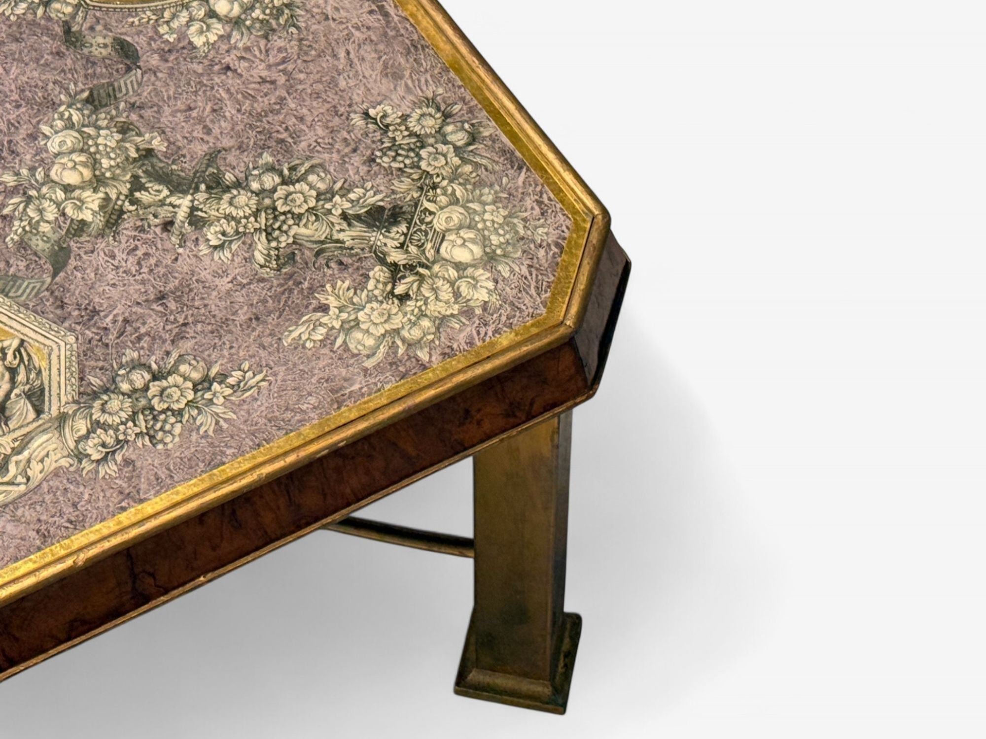 Italian Modern, Bronze, Burlwood, Monumental Coffee Table, Italy, 1940s