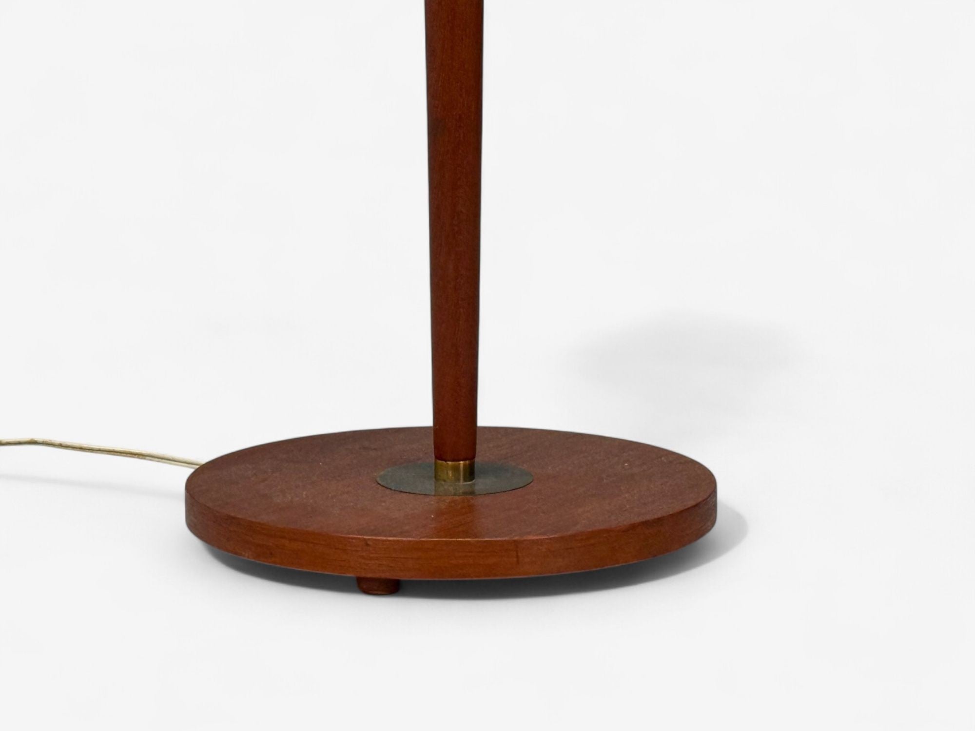 Danish Modern, Teak, Brass, Paper, Floor Lamp, Denmark, 1960s