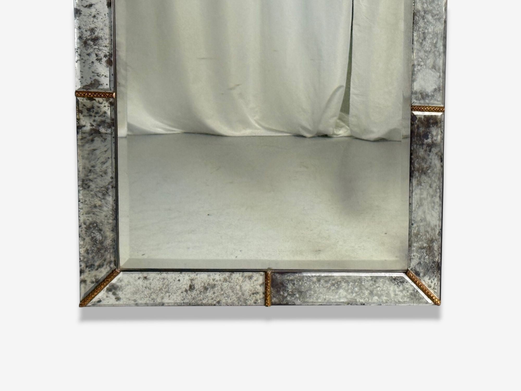 Art Deco Style, Silver Antiqued Beveled Glass, Venetian Wall Mirrors, 21st C.