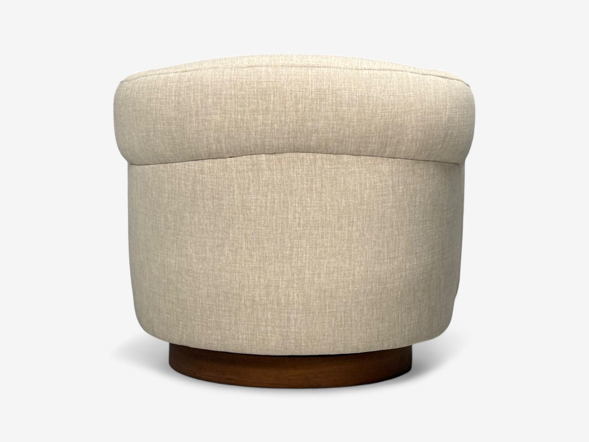 Milo Baughman, Beige Upholstery, Walnut, Tilt & Swivel Chairs, USA, 1970s