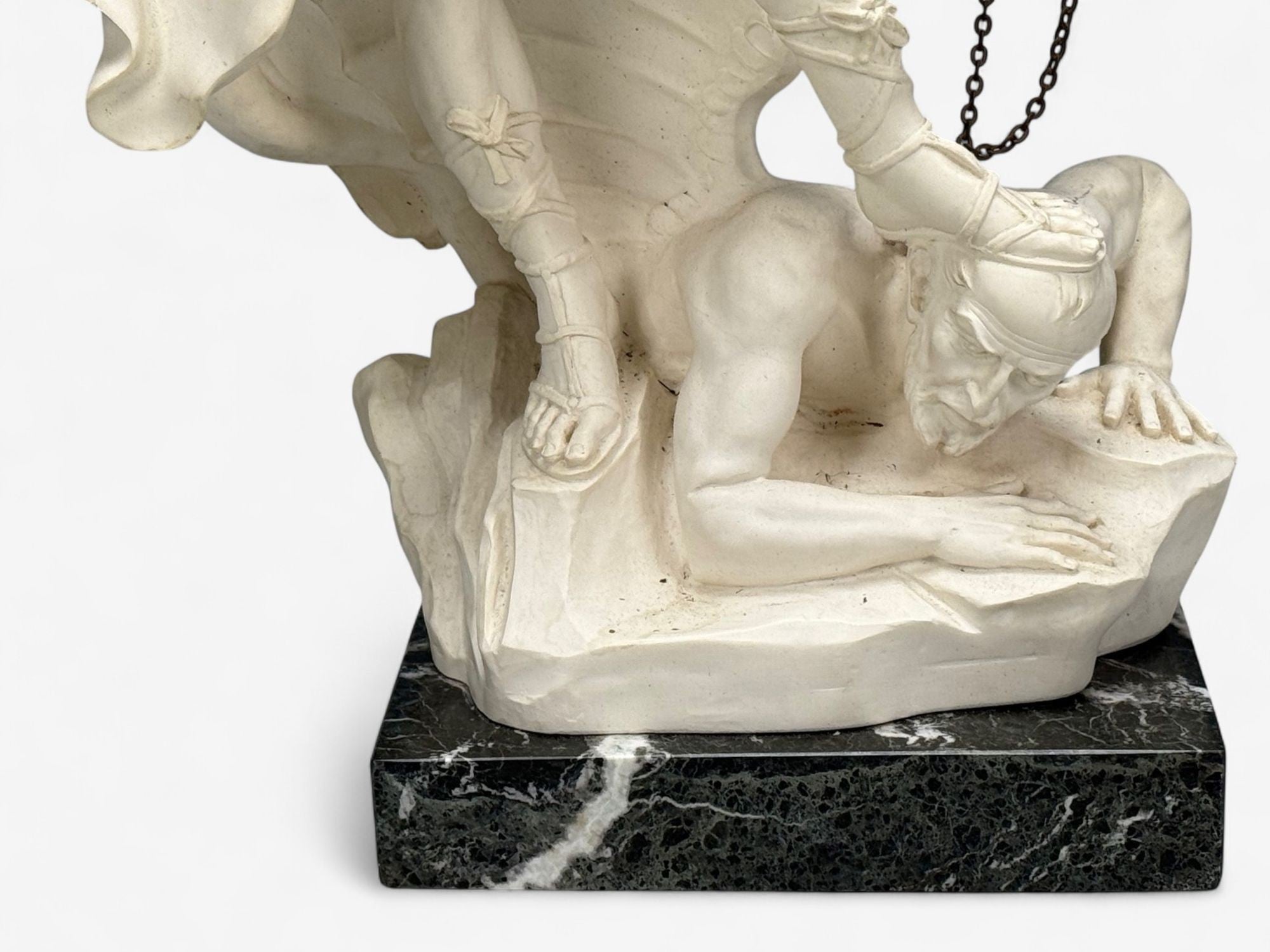Statue of Saint Michael the Archangel, Composite, Marble Base, Italy, 20th c.