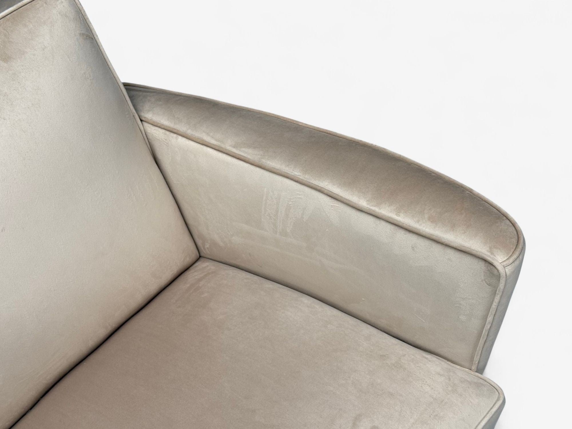 Slagelse Mobelfabrik, Beige Velvet, Beech, Lounge Chairs, Denmark, 1940s