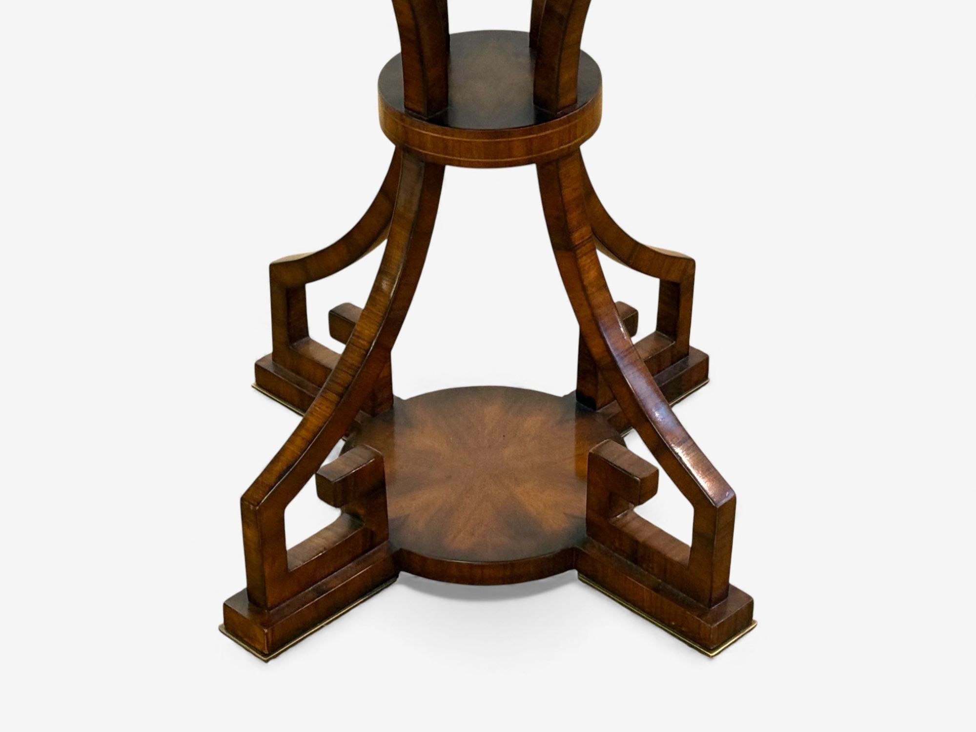 Russian Neoclassical, Burlwood, Brass, Gueridons, France, 1950s