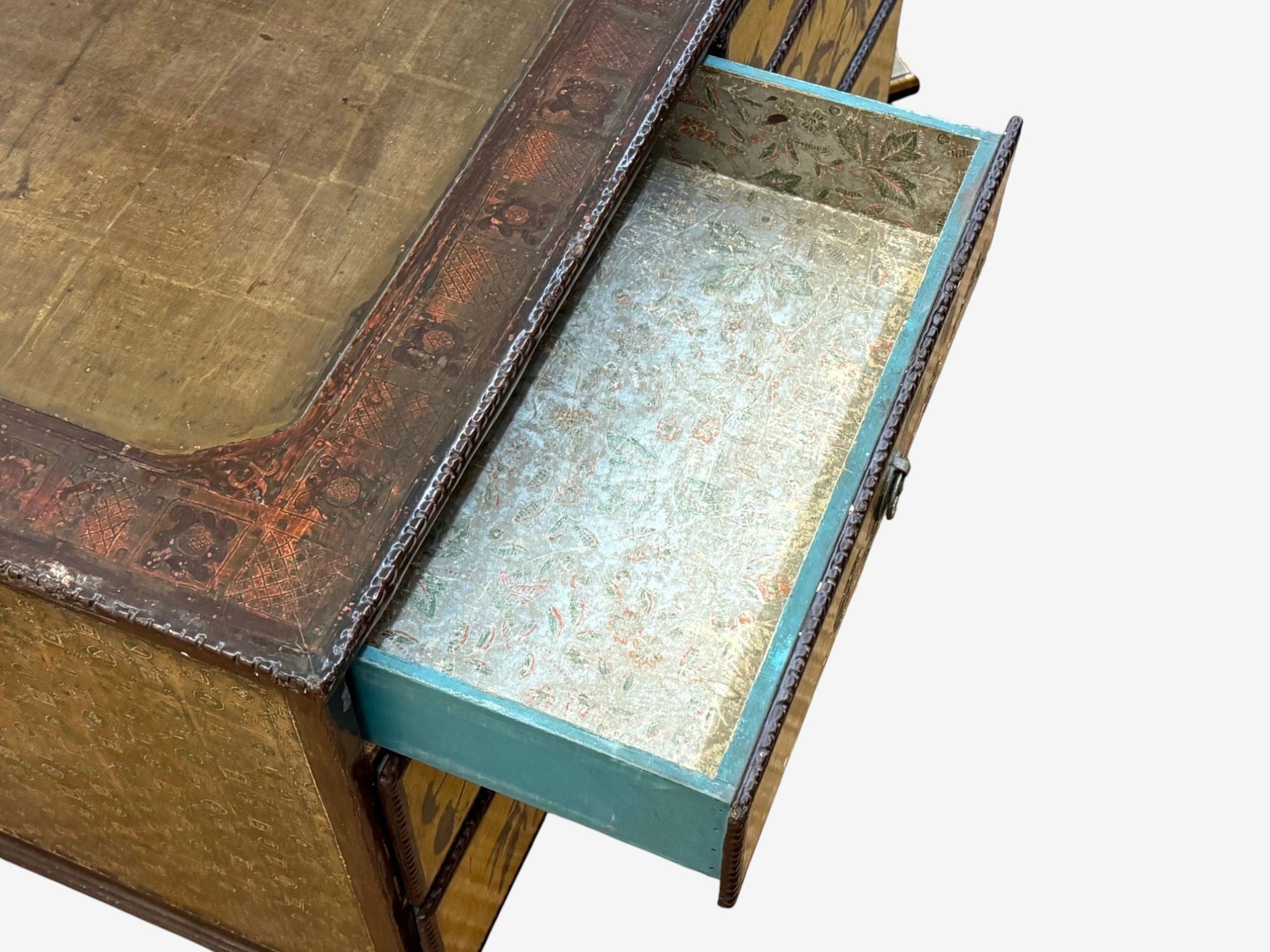 Max Kuehne, Silver Leaf, Painted Wood, Rare Commode, USA, 1950s