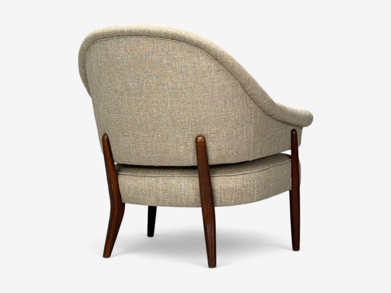 Swedish Modern, Teak, Beige Wool, Floating Lounge Chair, Sweden, 1960s