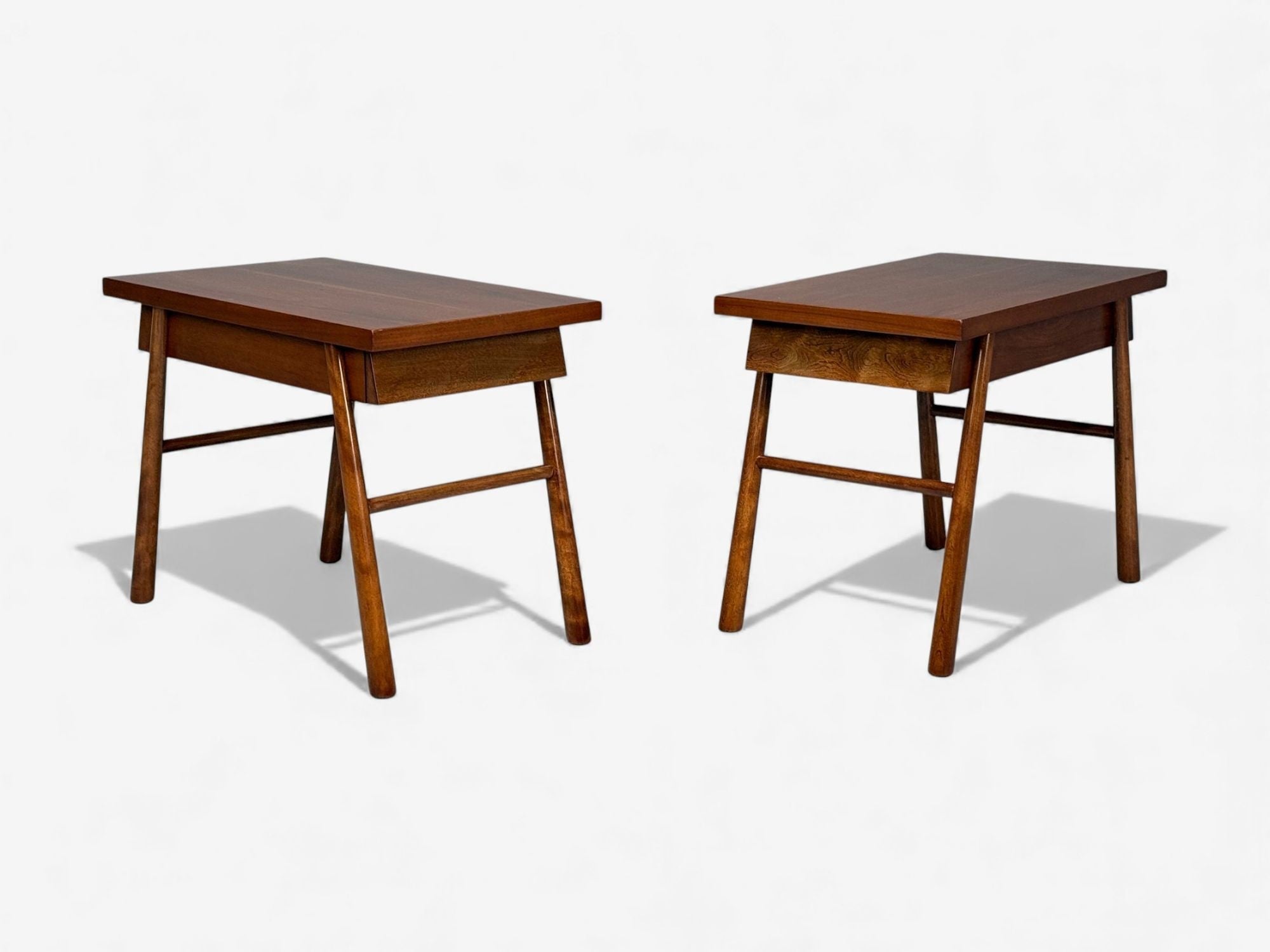 T.H. Robsjohn-Gibbings, American Modern, Mahogany, End Tables, USA, 1950s