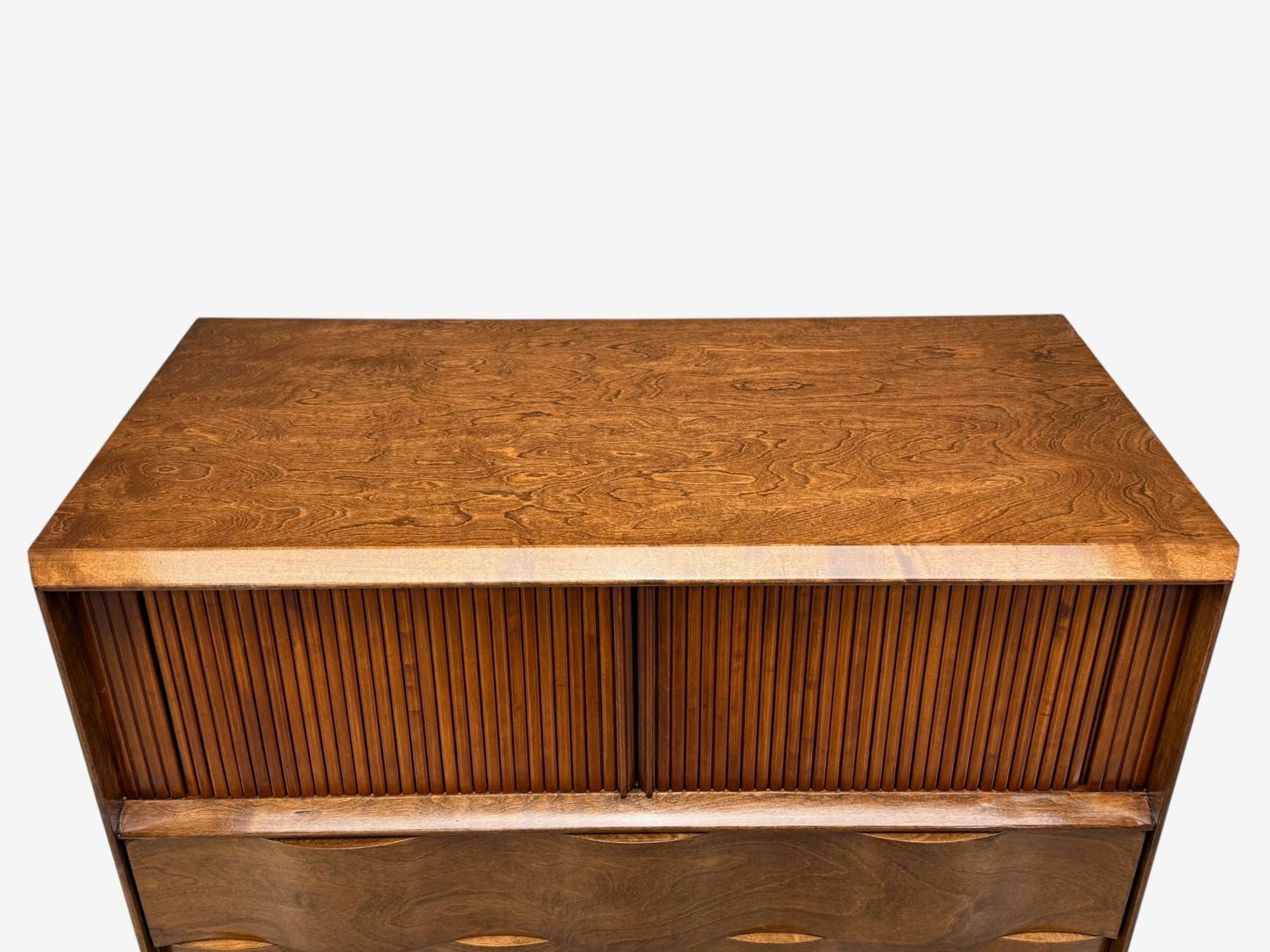 Edmund J Spence, Swedish Modern, Maple, Wave Highboy, Sweden, 1950s