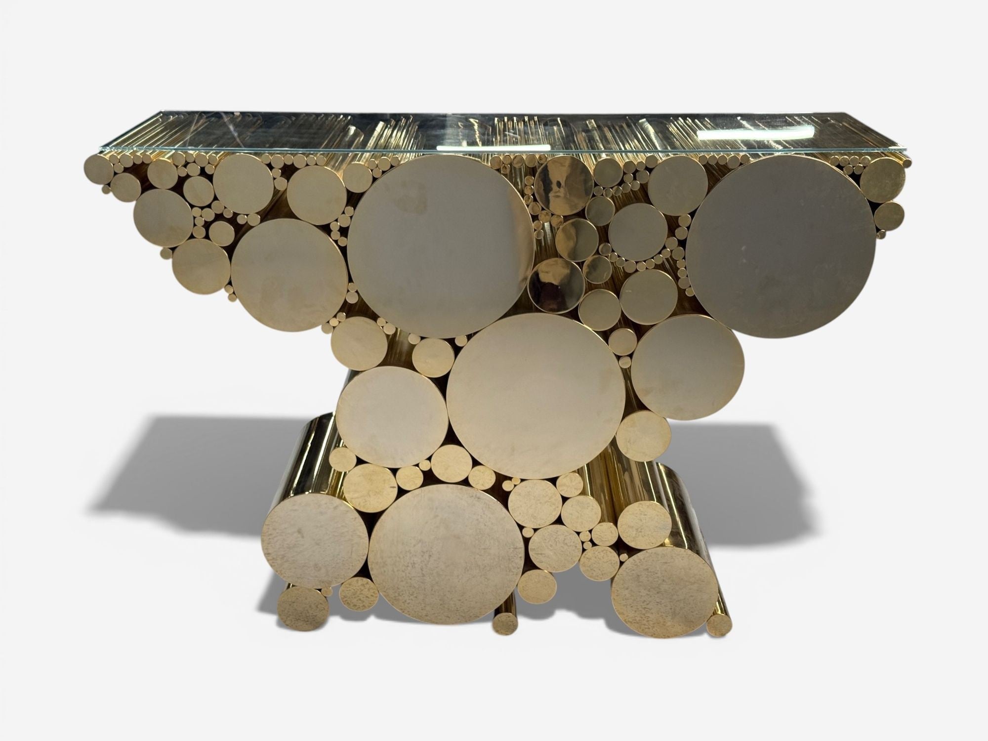 Malabar, Polished Brass, Marble, Wanderlust Console, Portugal, 21st c.