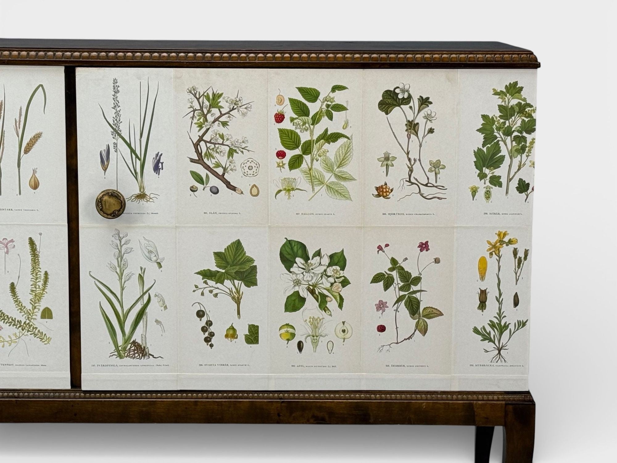 Swedish Modern, Nordens Flora Credenza, Wallpaper, Birch, Sweden, 1940s