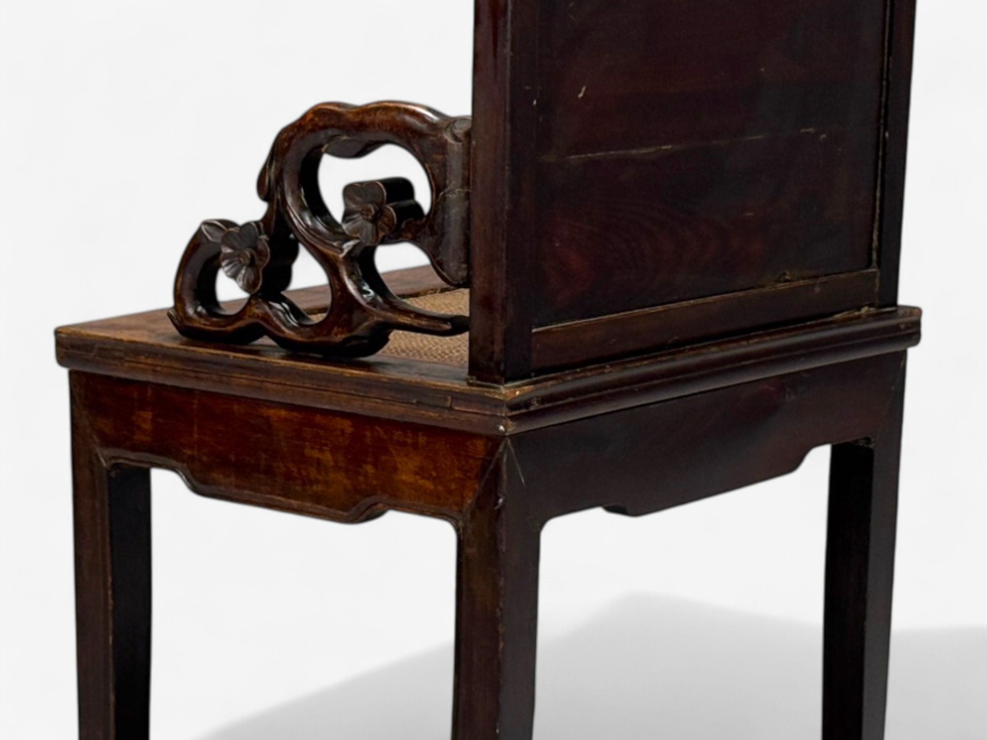 Qing Dynasty Style, Hardwood, Cane, Marble, Chinese Armchairs, China, 19th c.