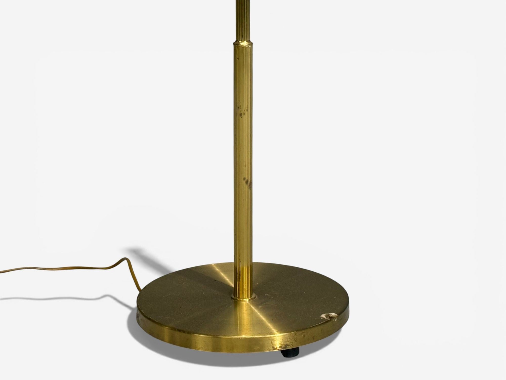 Armaturhantverk Göteborg, Articulating Floor Lamp, Brass, Fabric, Sweden, 1960s