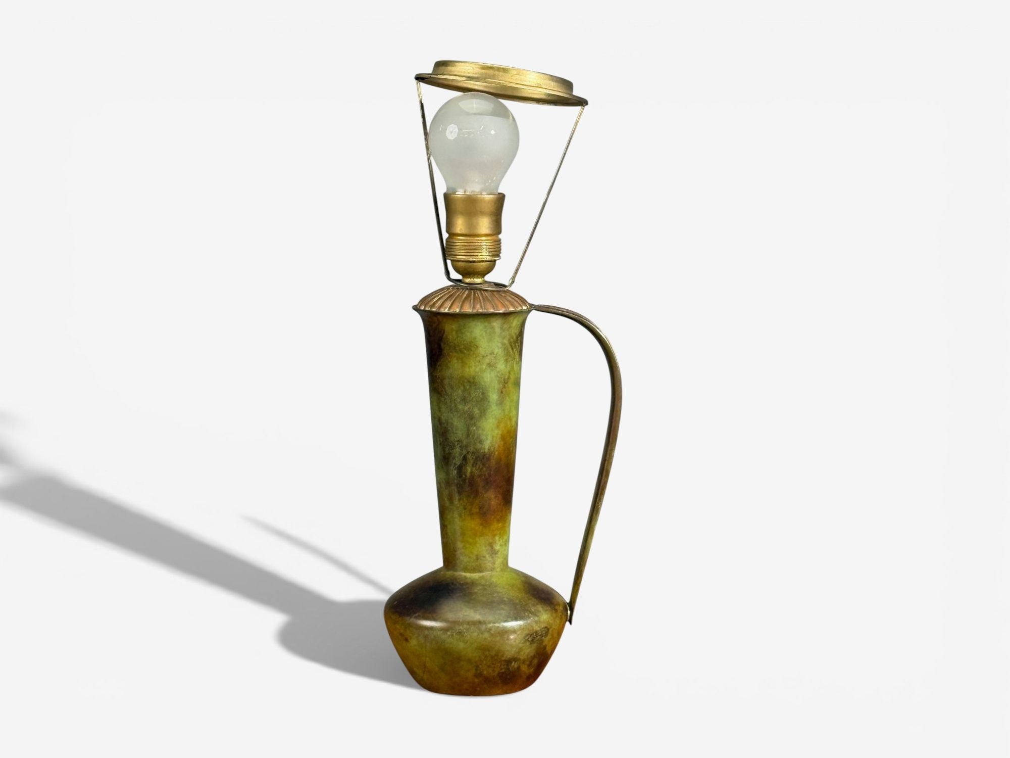 GAB, Table Lamp, Patianted Bronze, Sweden, 1940s