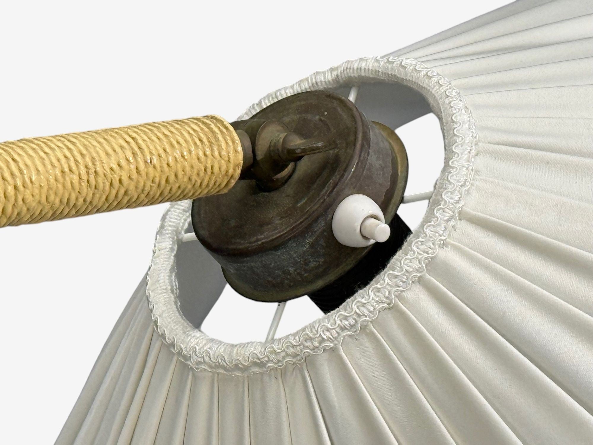 Swedish Modern, Organic Floor Lamp, Cord, Wood, Sweden, 1940s