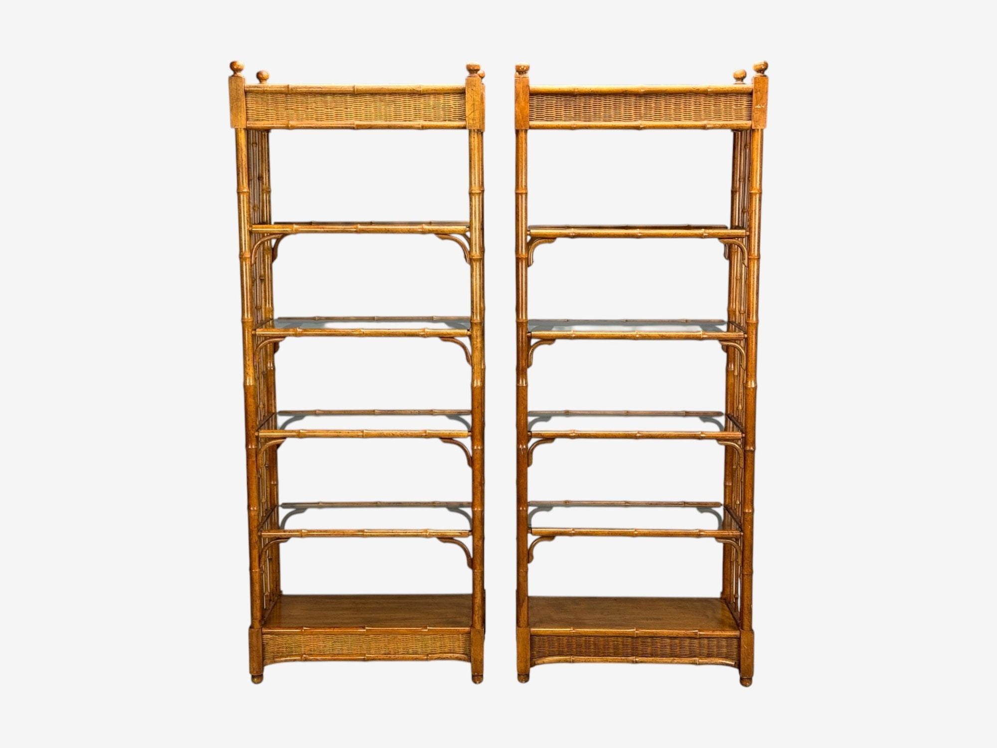 American Modern, Bamboo, Wood, Etageres, USA, 1980s