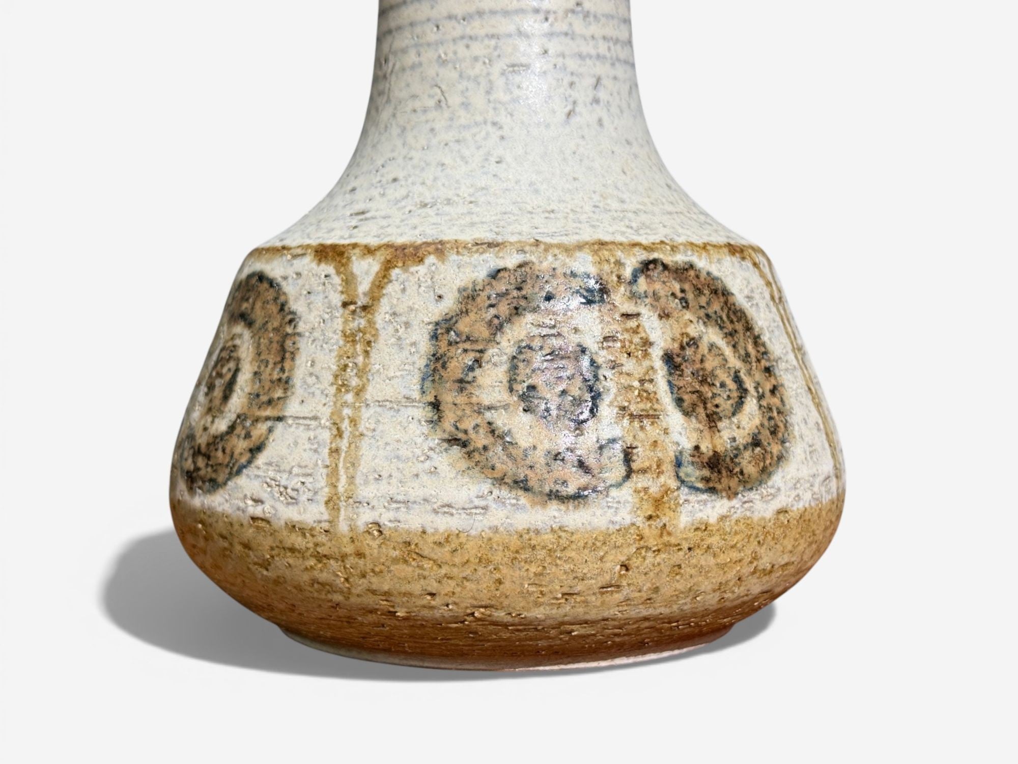 Svend Aage Jensen, Table Lamps, Beige Stoneware, Denmark, 1960s