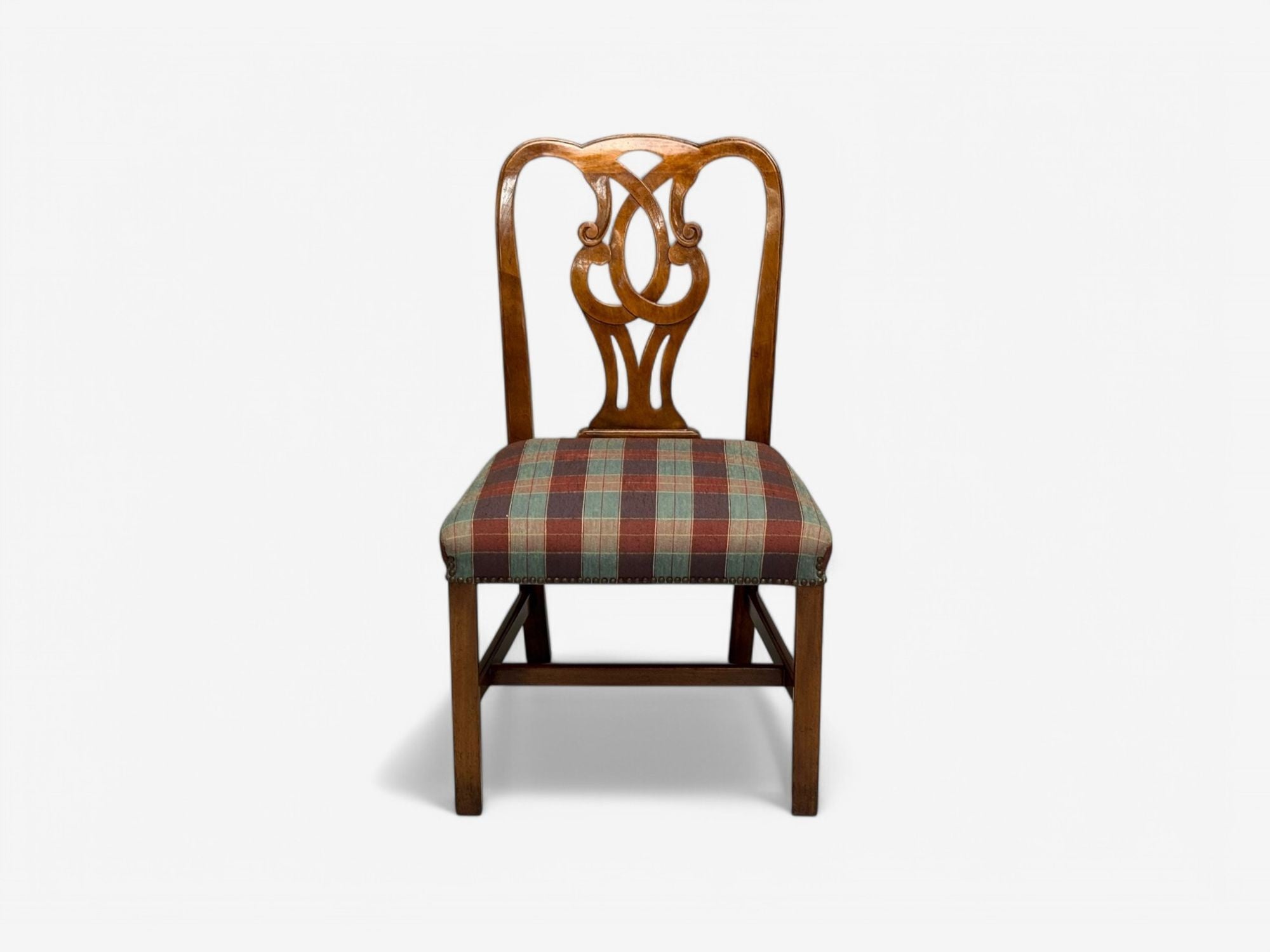 Baker Furniture, Chippendale Style, Mahogany, Eight Dining Chairs, USA, 1950s